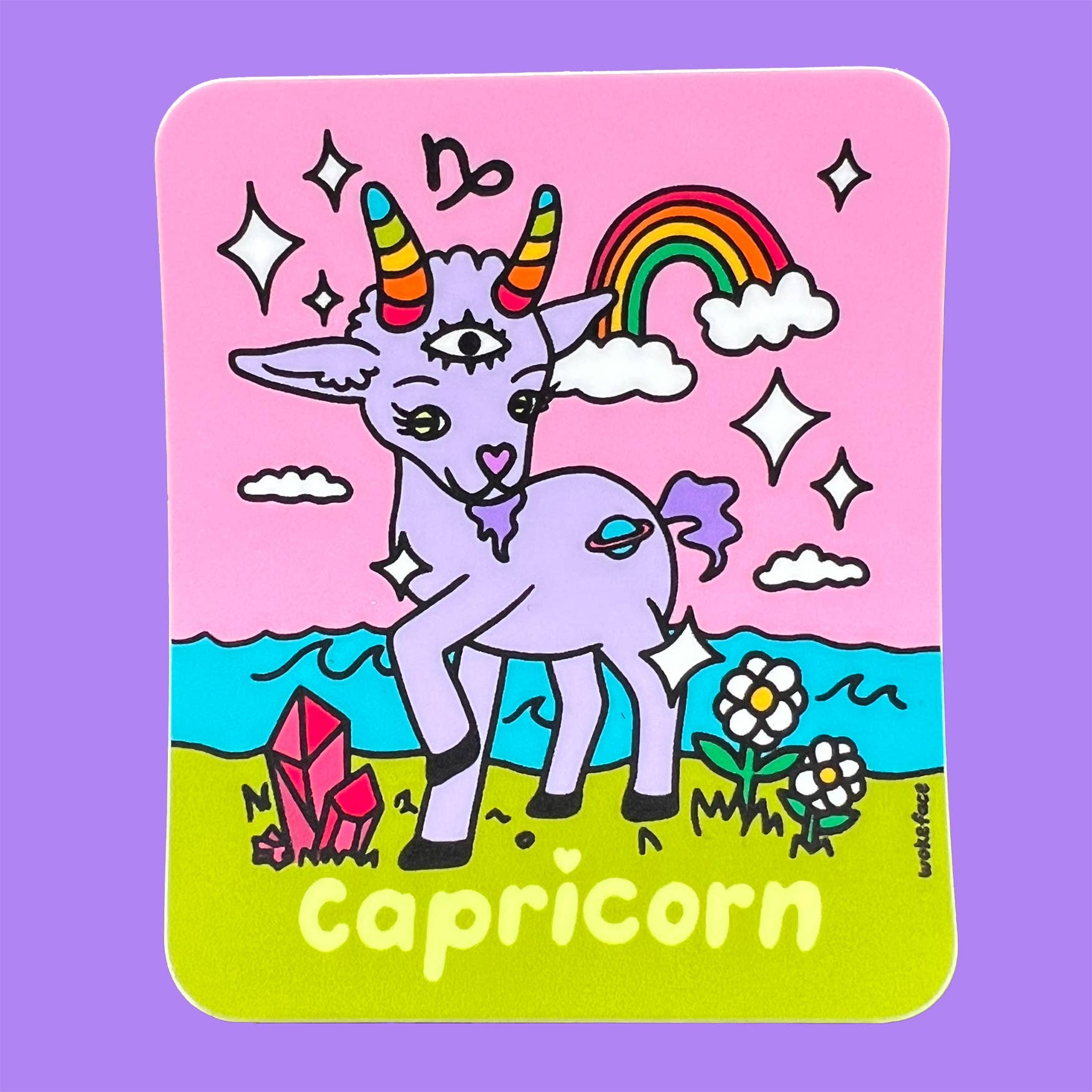 Wokeface Capricorn Zodiac Vinyl Sticker