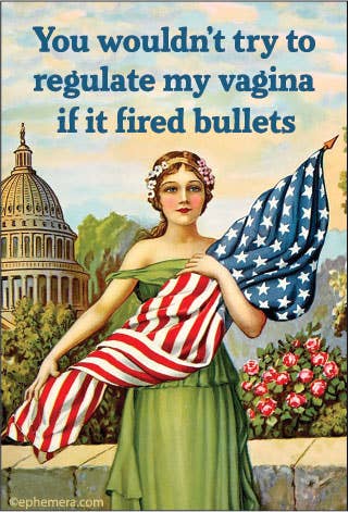 “You Wouldn’t Regulate My Vagina” Funny Retro Feminist Magnet