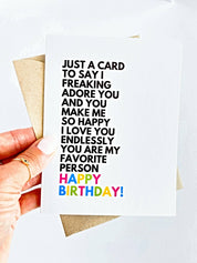 You Are My Favorite Person Birthday Card