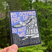 As Oceans Rise Up Climate Action Sticker