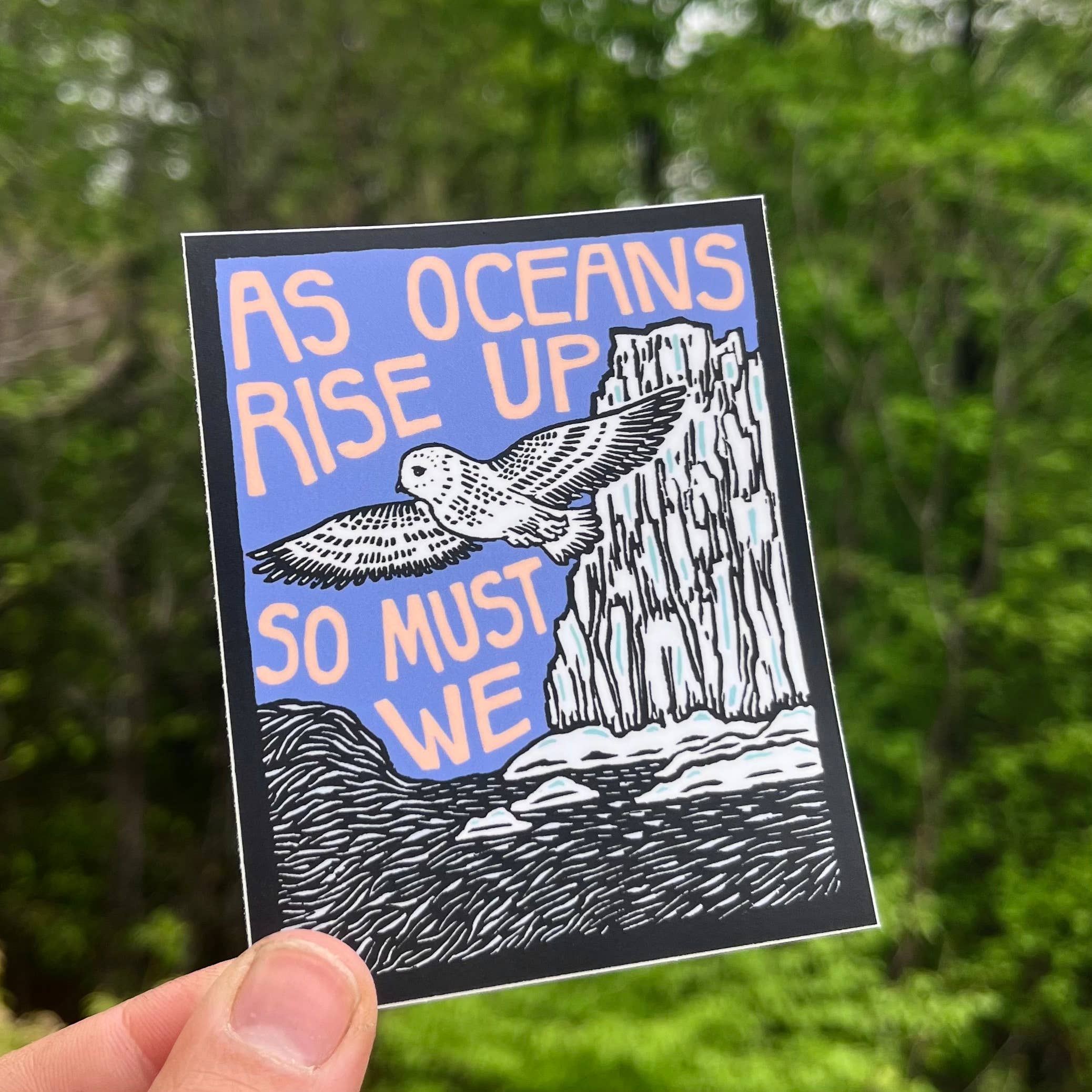 As Oceans Rise Up Climate Action Sticker