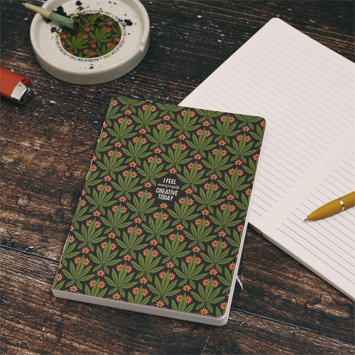 I Feel Amazingly Creative Today Retro Pattern Lined Journal