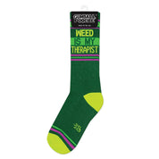 Weed Is My Therapist Gym Crew Socks