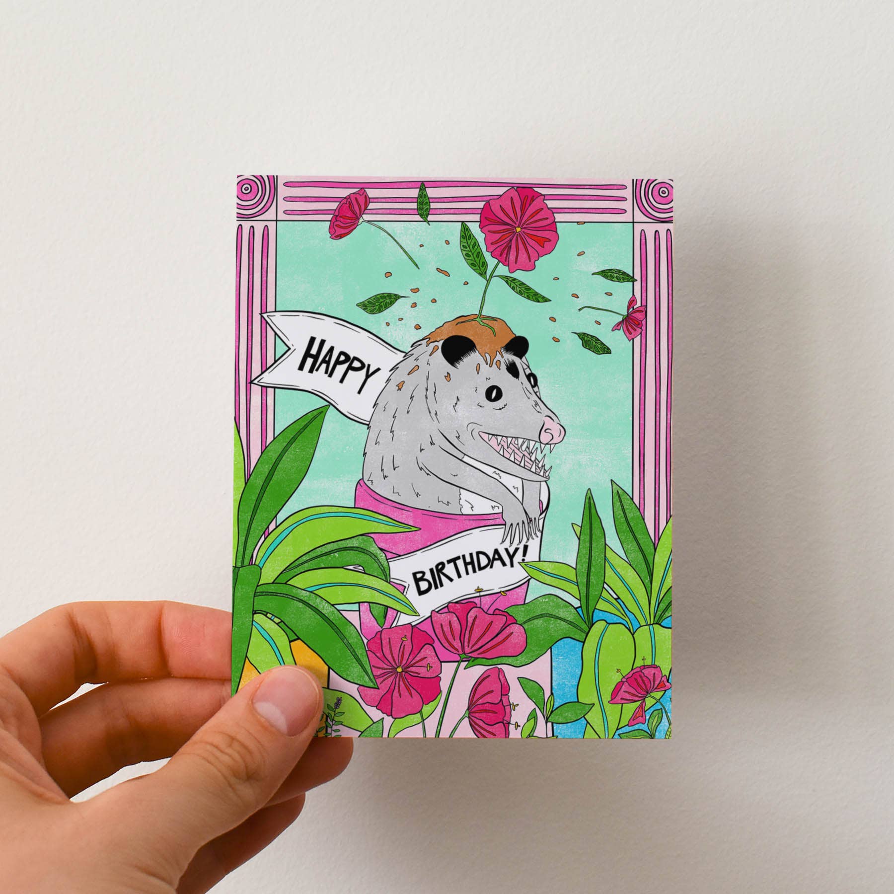 Happy Birthday Opossum Card