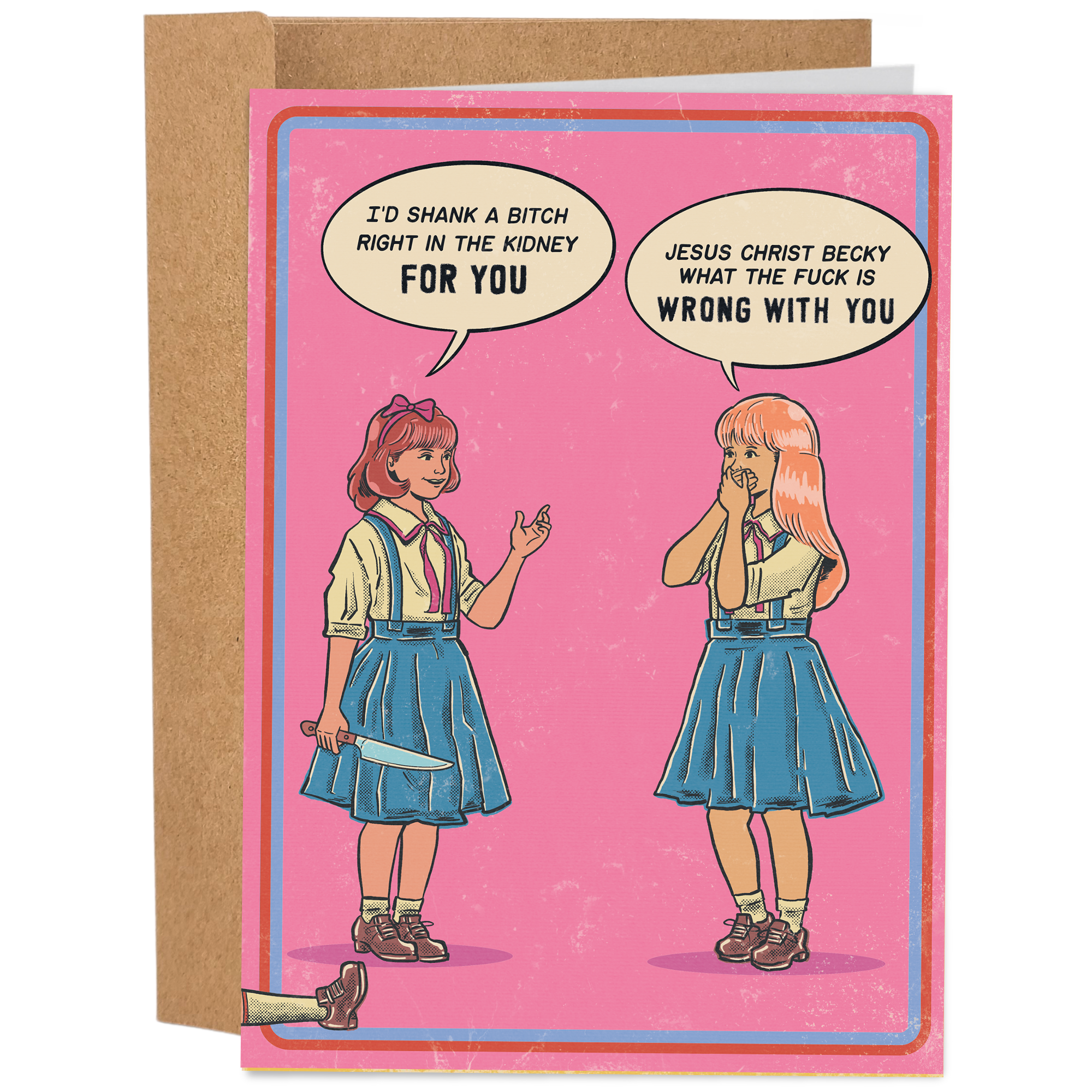 Shank A Bitch 70's Vintage Dark Humor Birthday Card