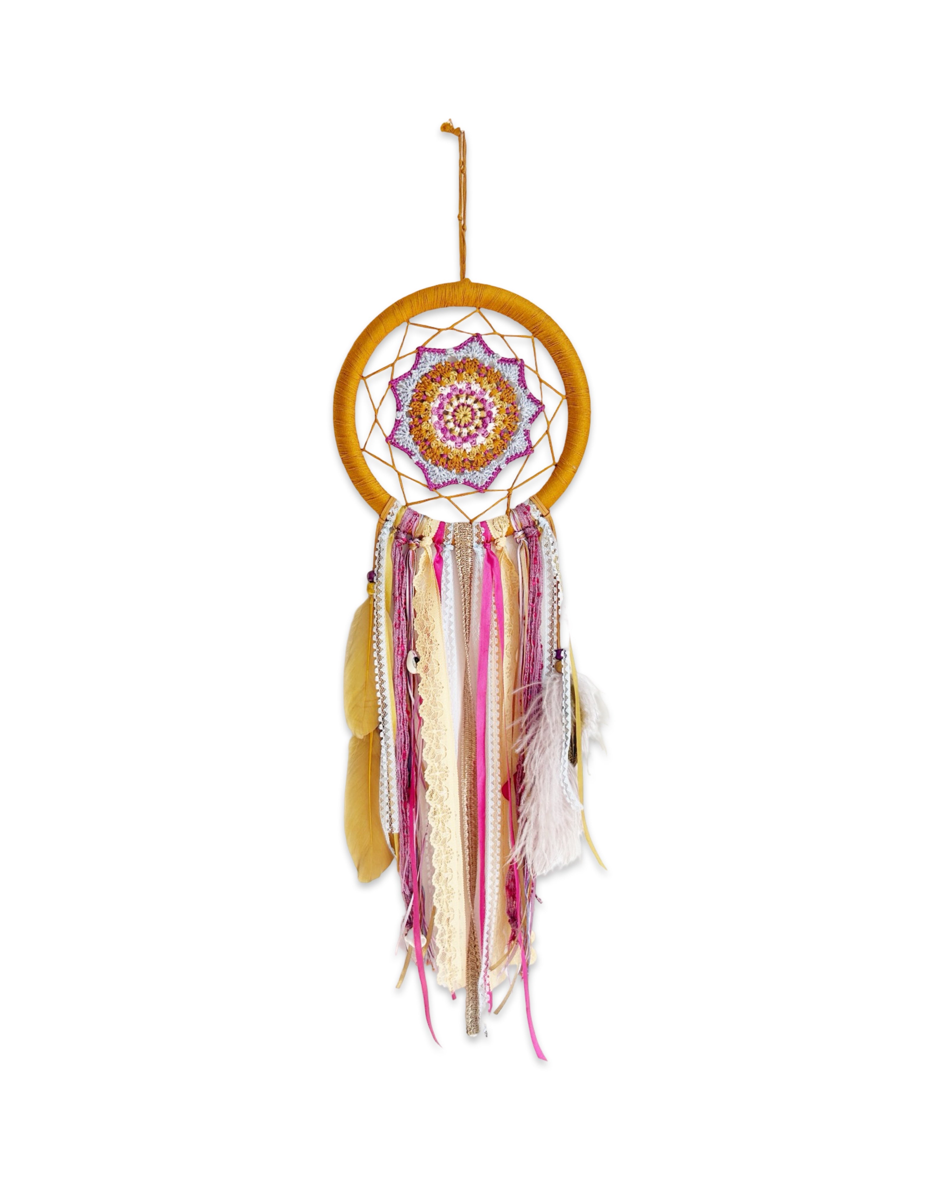 Hand-Crocheted Dreamcatcher – 8" (various colors)