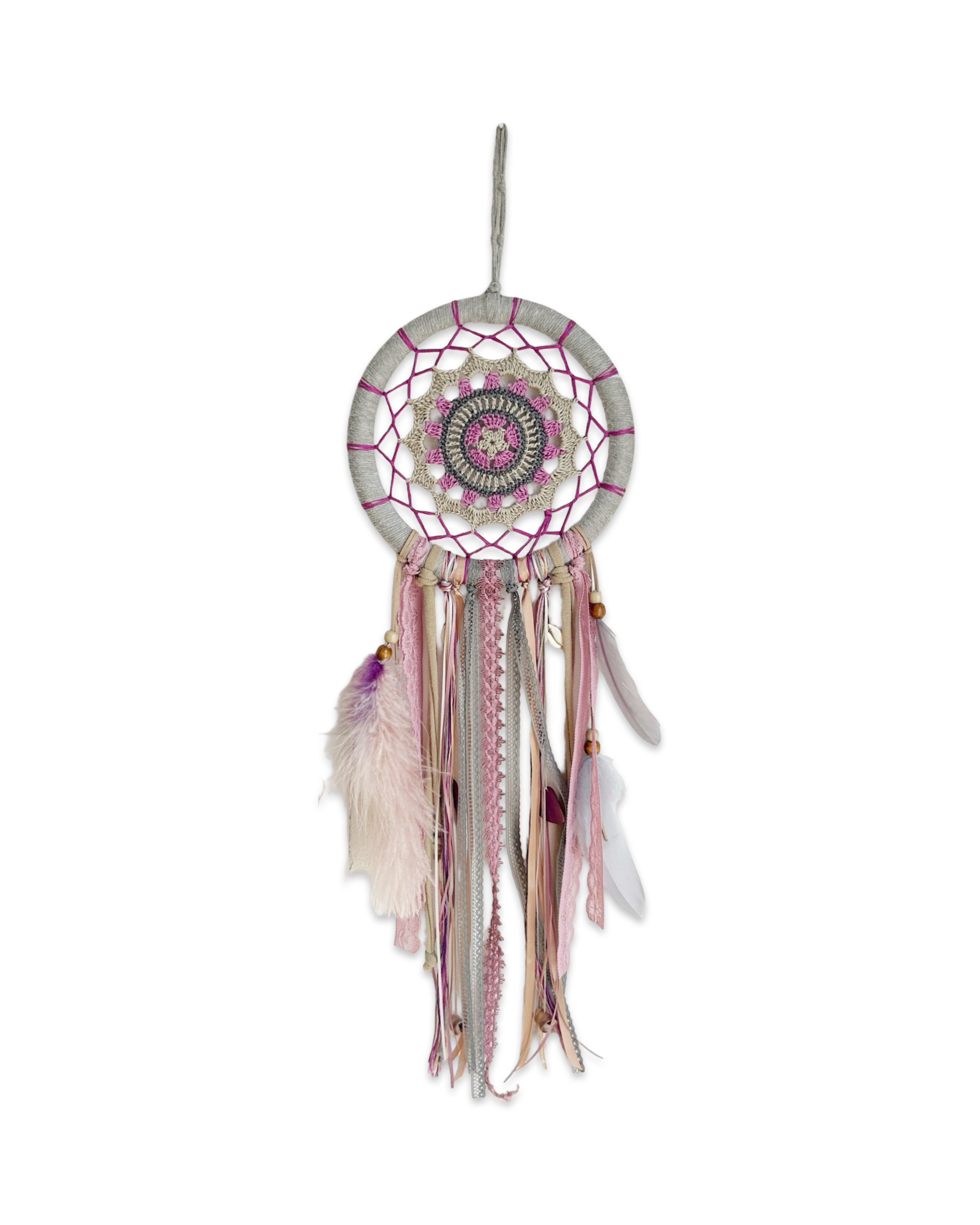 Hand-Crocheted Dreamcatcher – 8" (various colors)