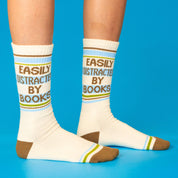 Easily Distracted By Books Sassy Crew Socks