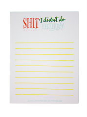 Shit I didn't do Yesterday Risograph Notepad