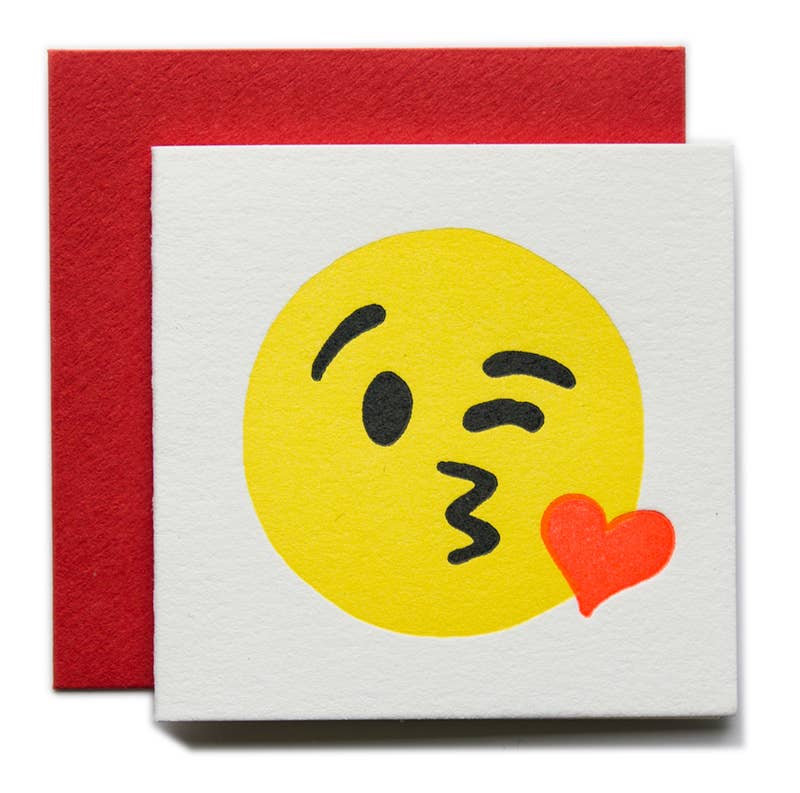Kissy Face Letterpress Tiny Card