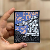 As Oceans Rise Up Climate Action Sticker
