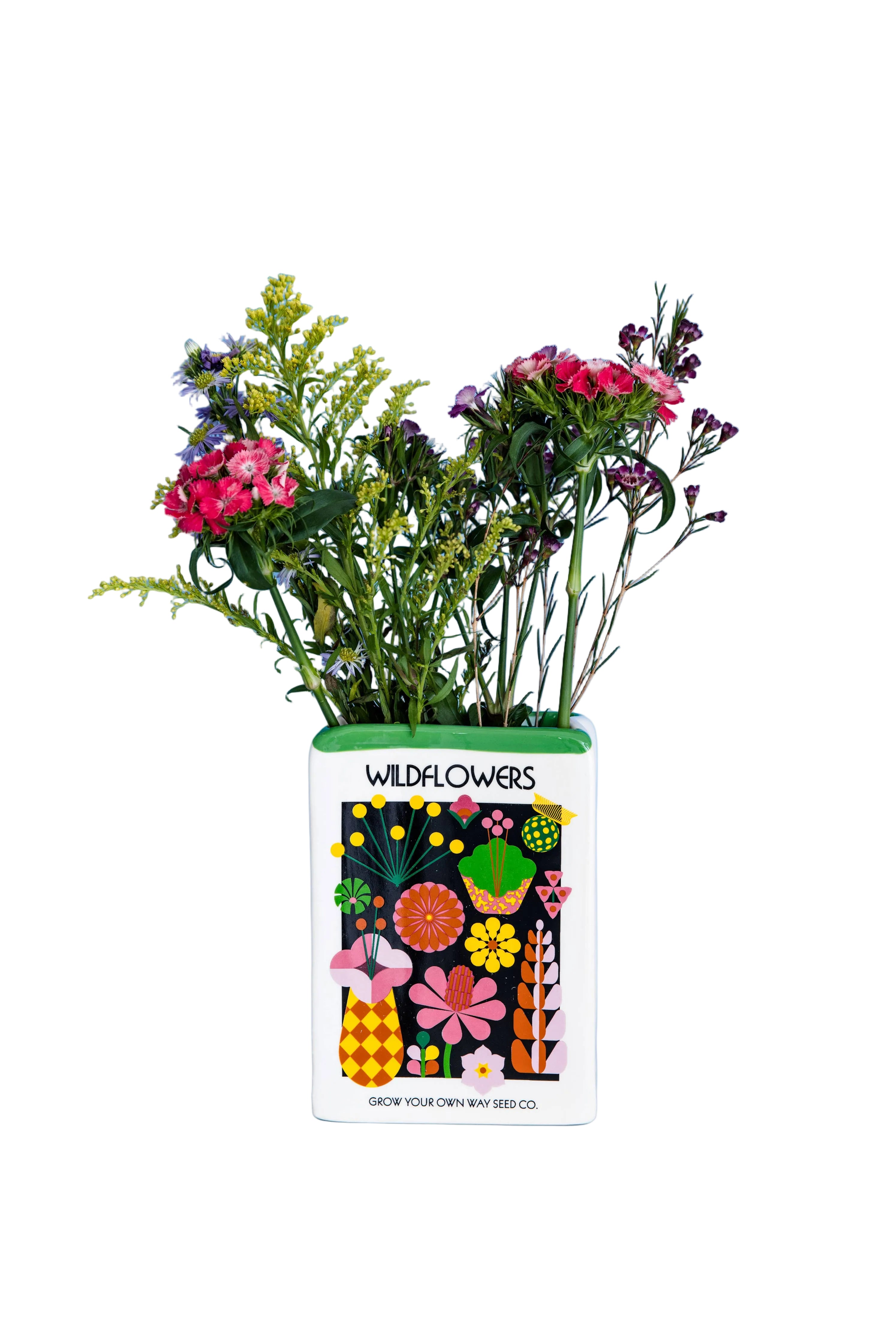 Ceramic Vase - Wildflower Seeds Design