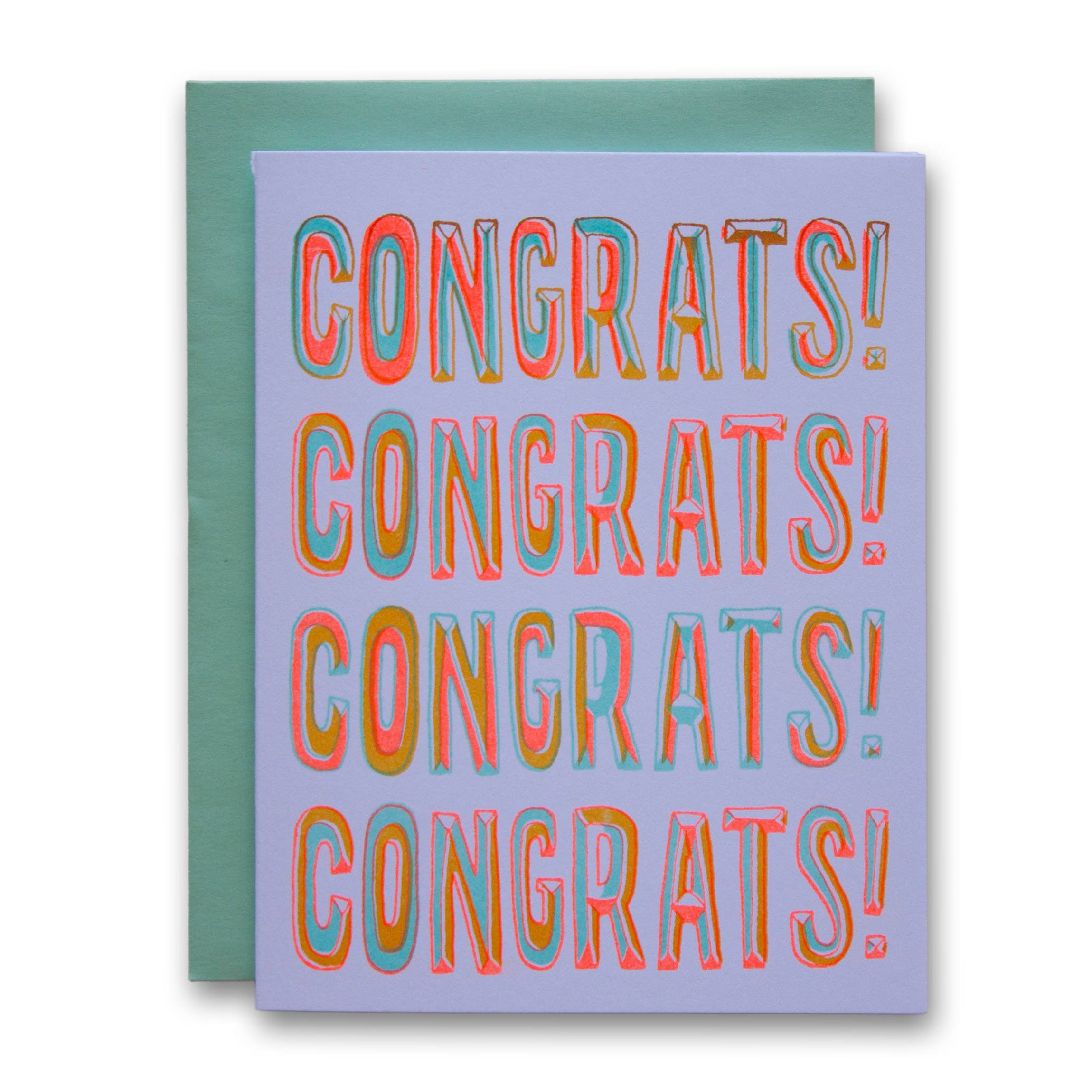 Congrats Repeat Letterpress Greeting Card