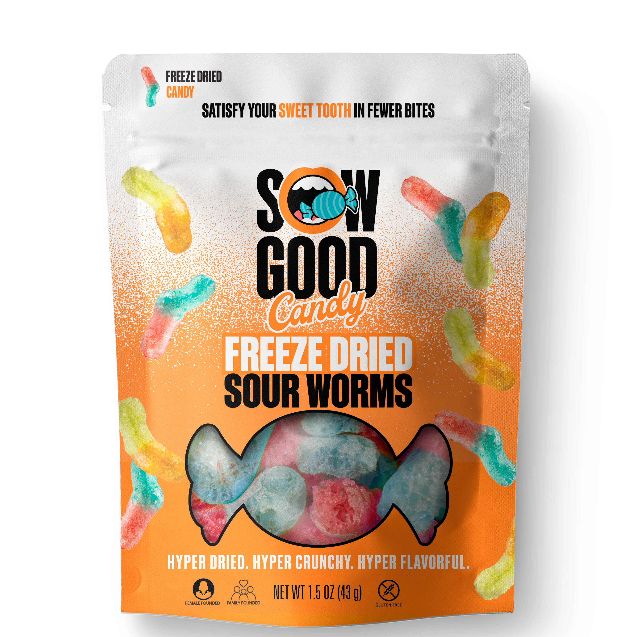 Sour Worms Freeze-Dried Candy