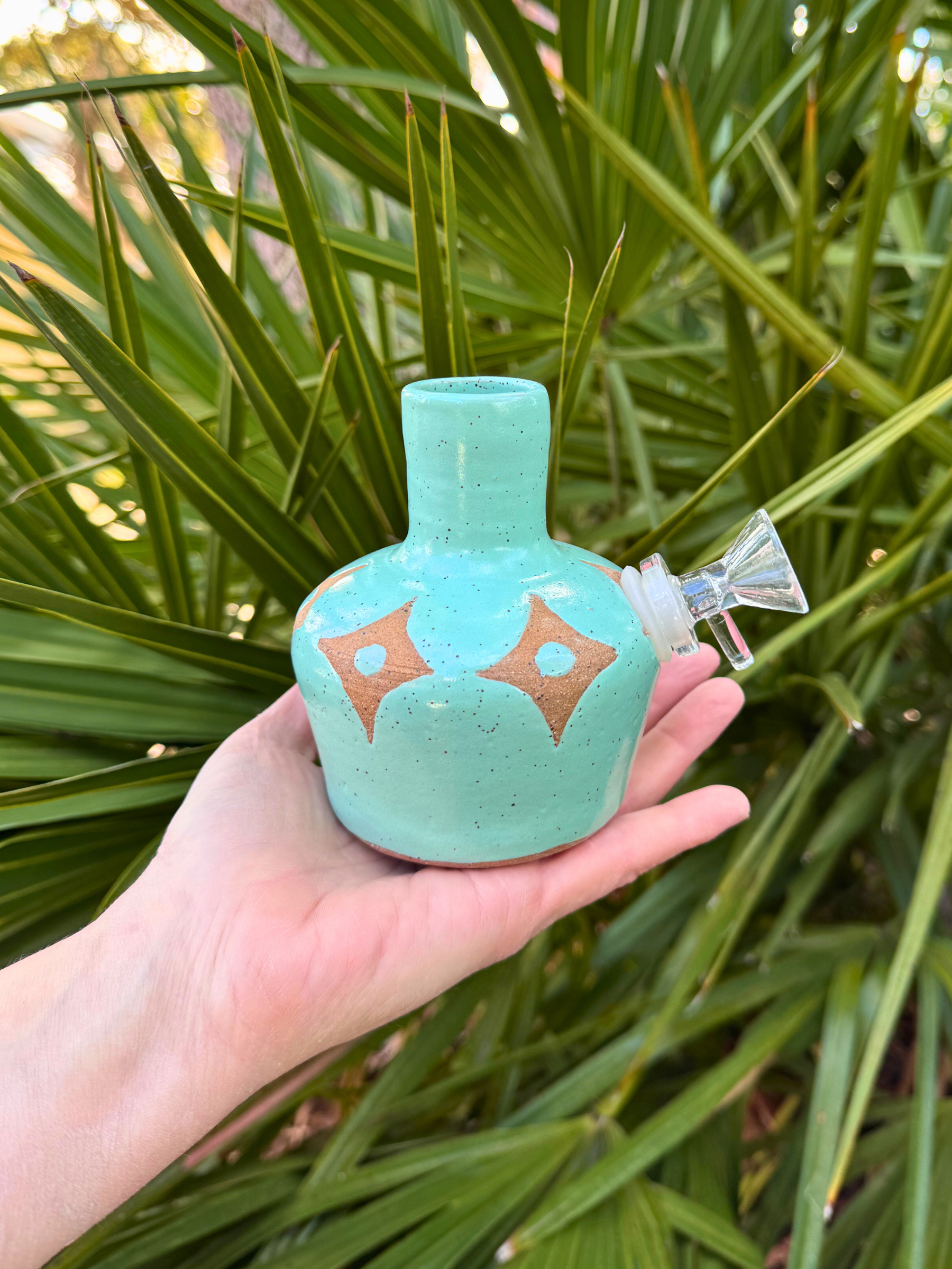 Ceramic Bong - Atomic Aqua by Robinina