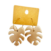 Clay Monstera Earrings