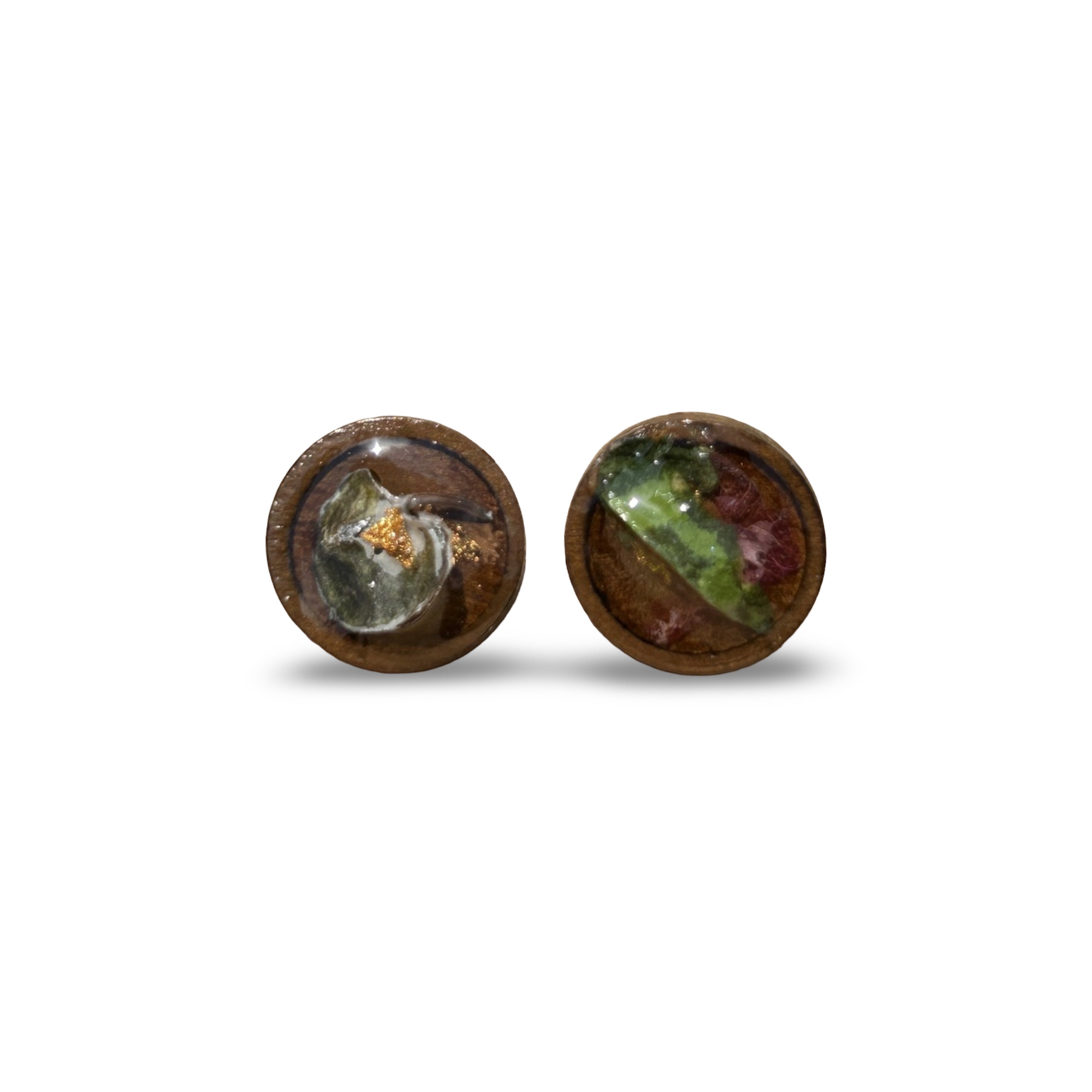Driftheory x Salt Your Soul – Round Wood Resin Studs