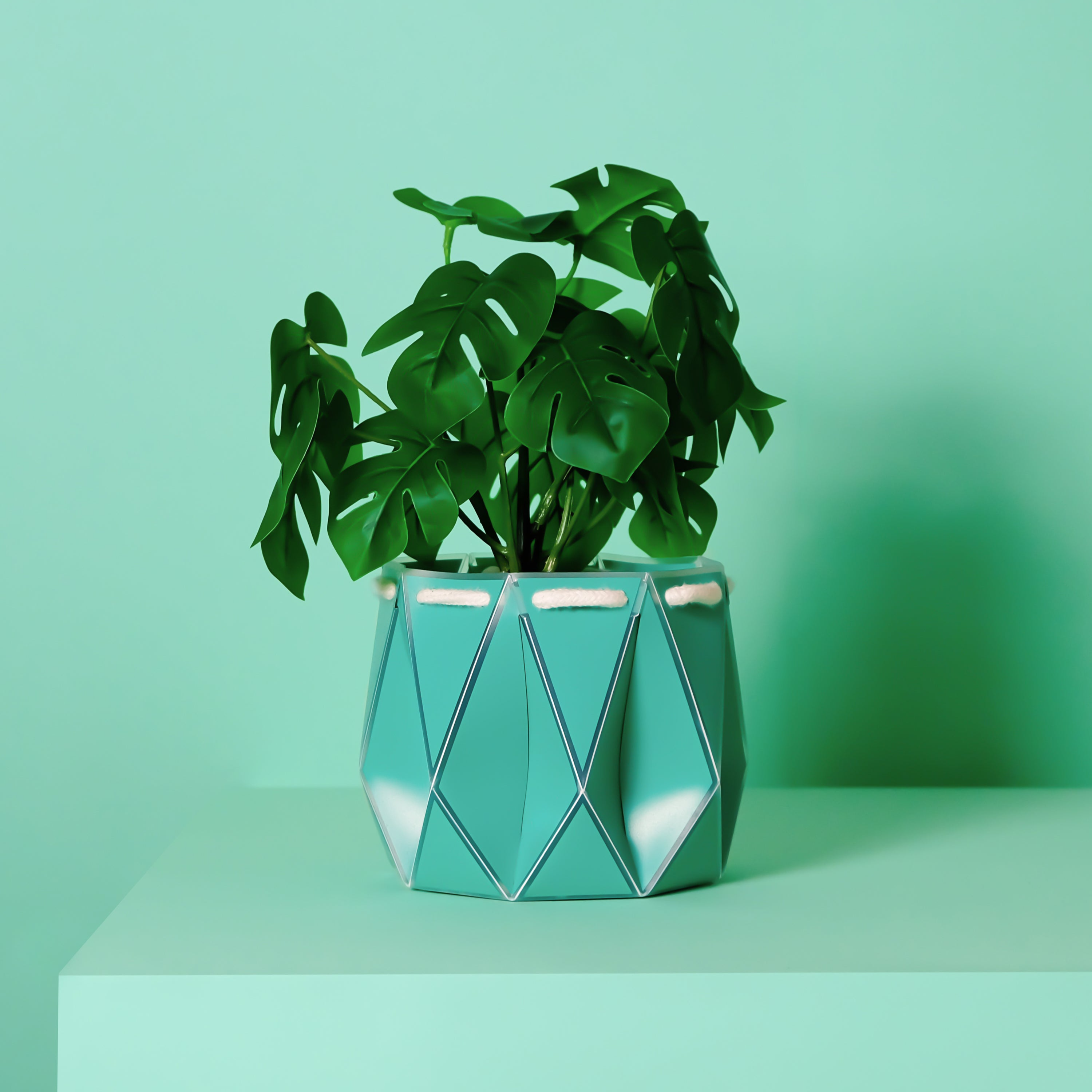 Origami Self-Watering Planter Aqua Blue