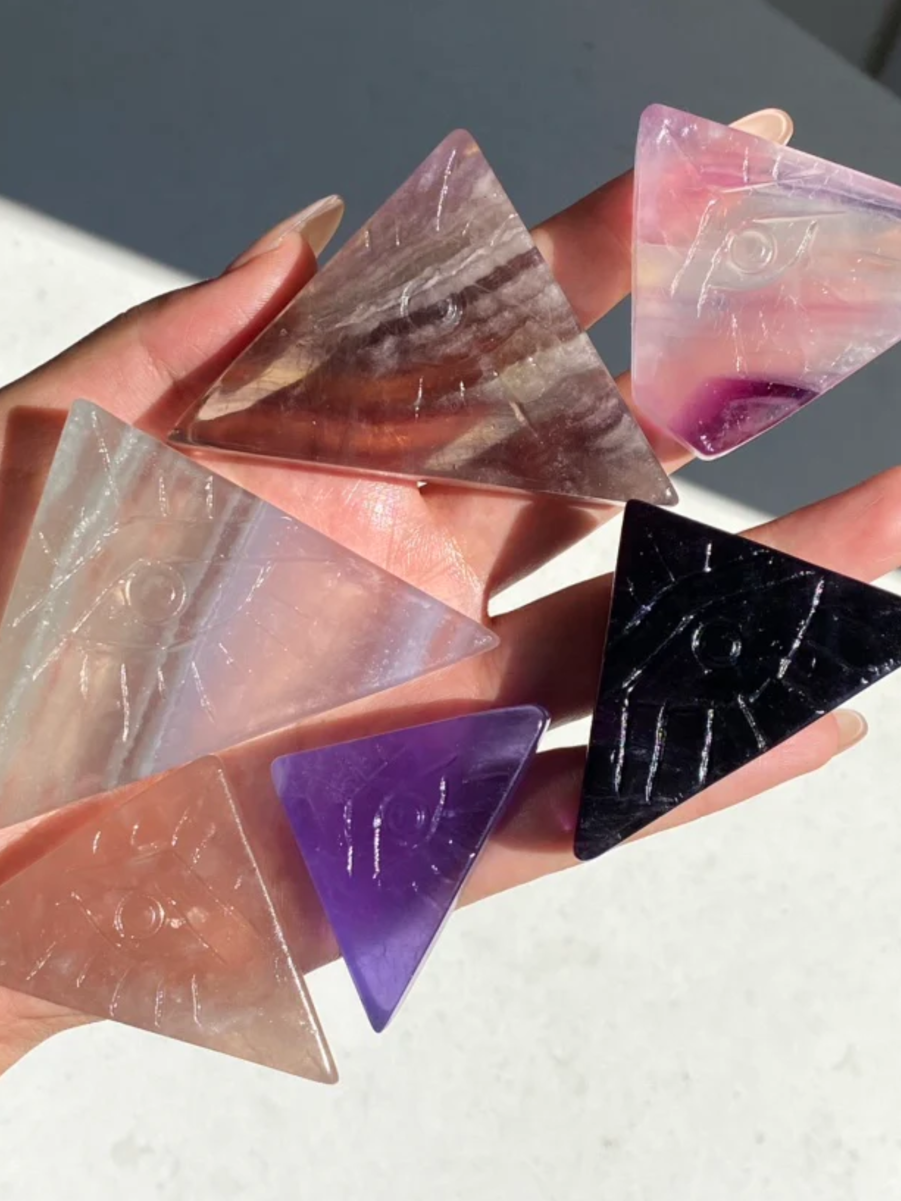 Rainbow Flourite Pyramid Eye