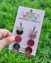 Blood Moon Phase Dangle Earrings