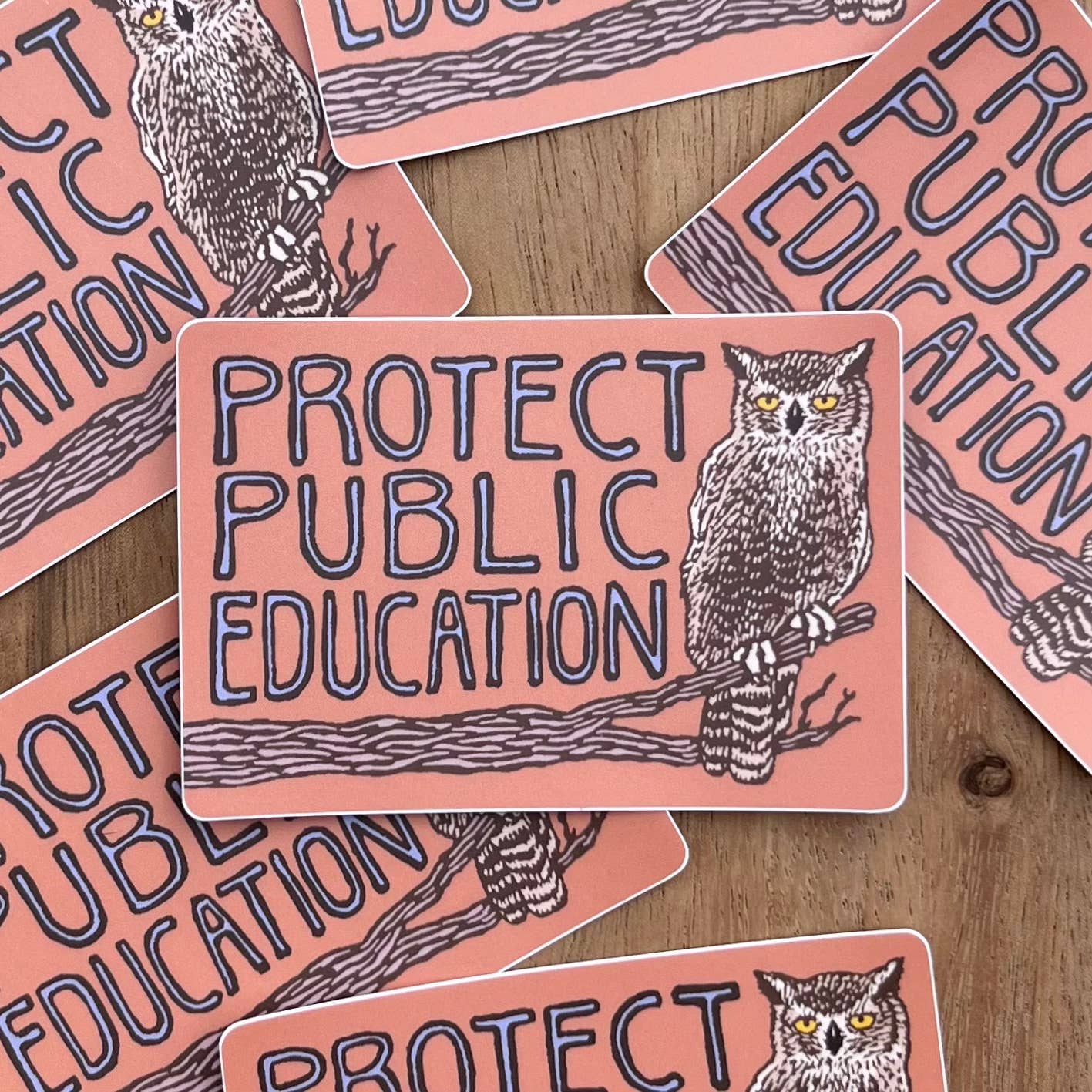 Protect Public Education Great Horned Owl Sticker