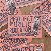 Protect Public Education Great Horned Owl Sticker