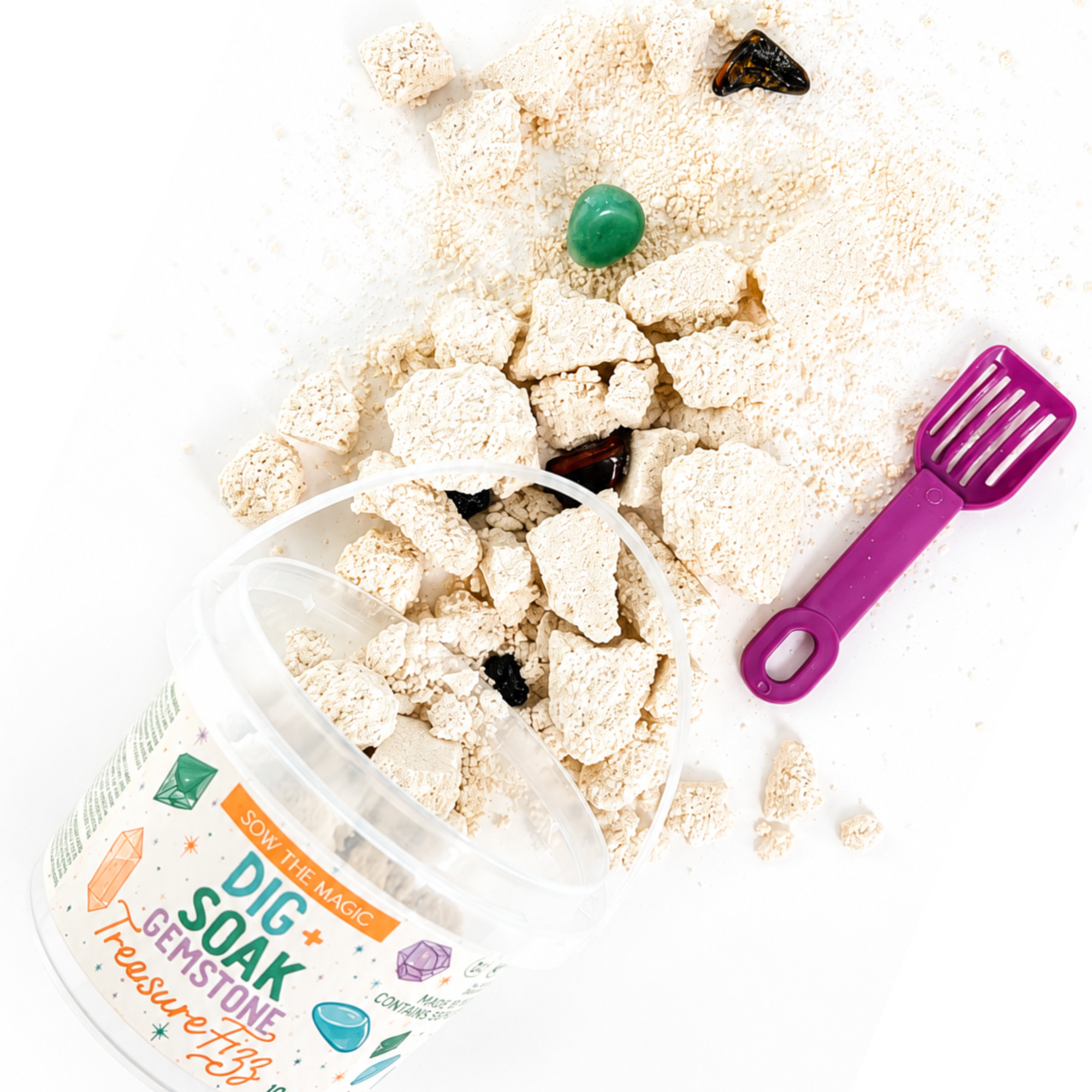 Dig + Soak Surprise Gemstone Treasure Fizz Bucket
