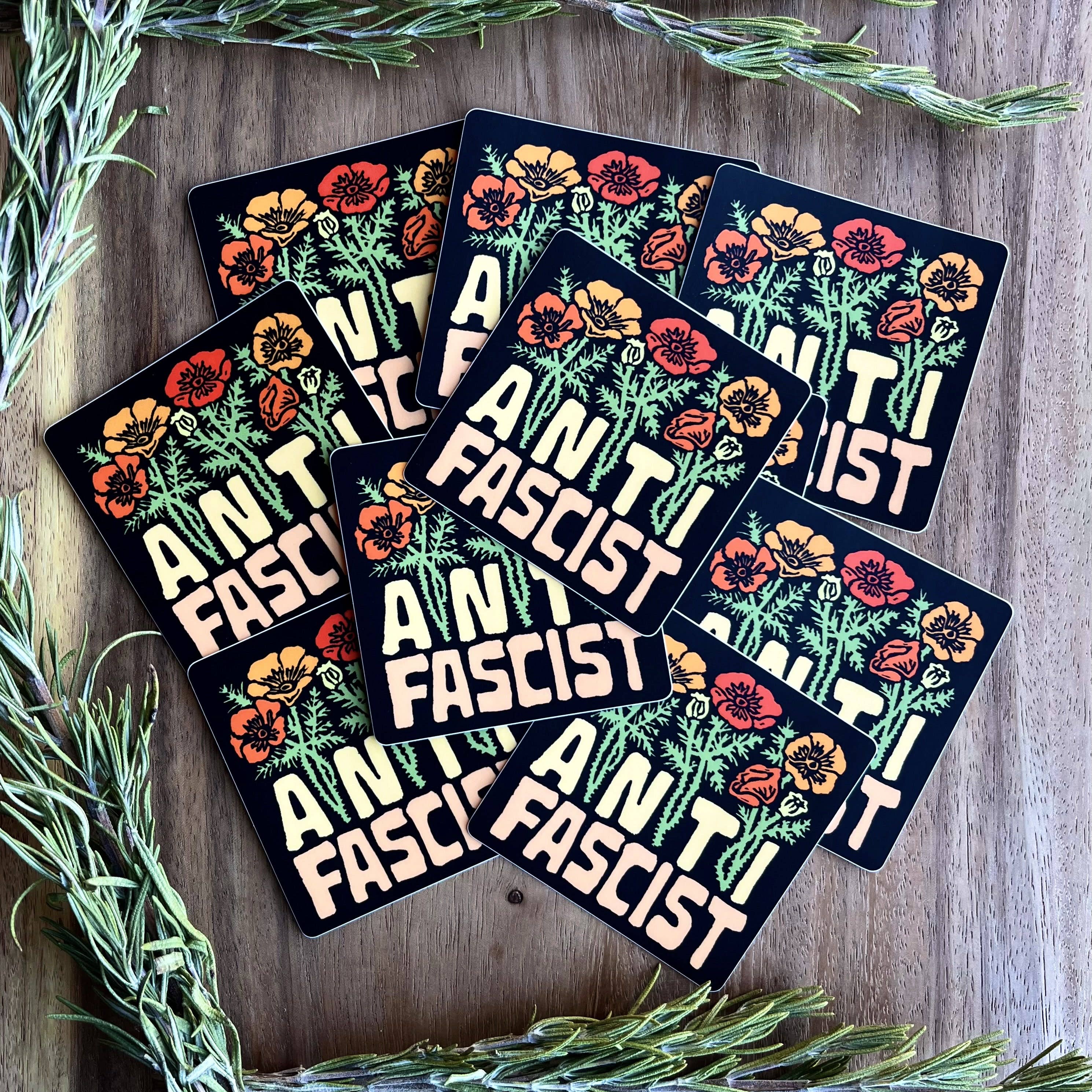 Anti Fascist Flower Sticker
