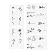 Blooming Hand-Drawn Temporary Tattoo Pack