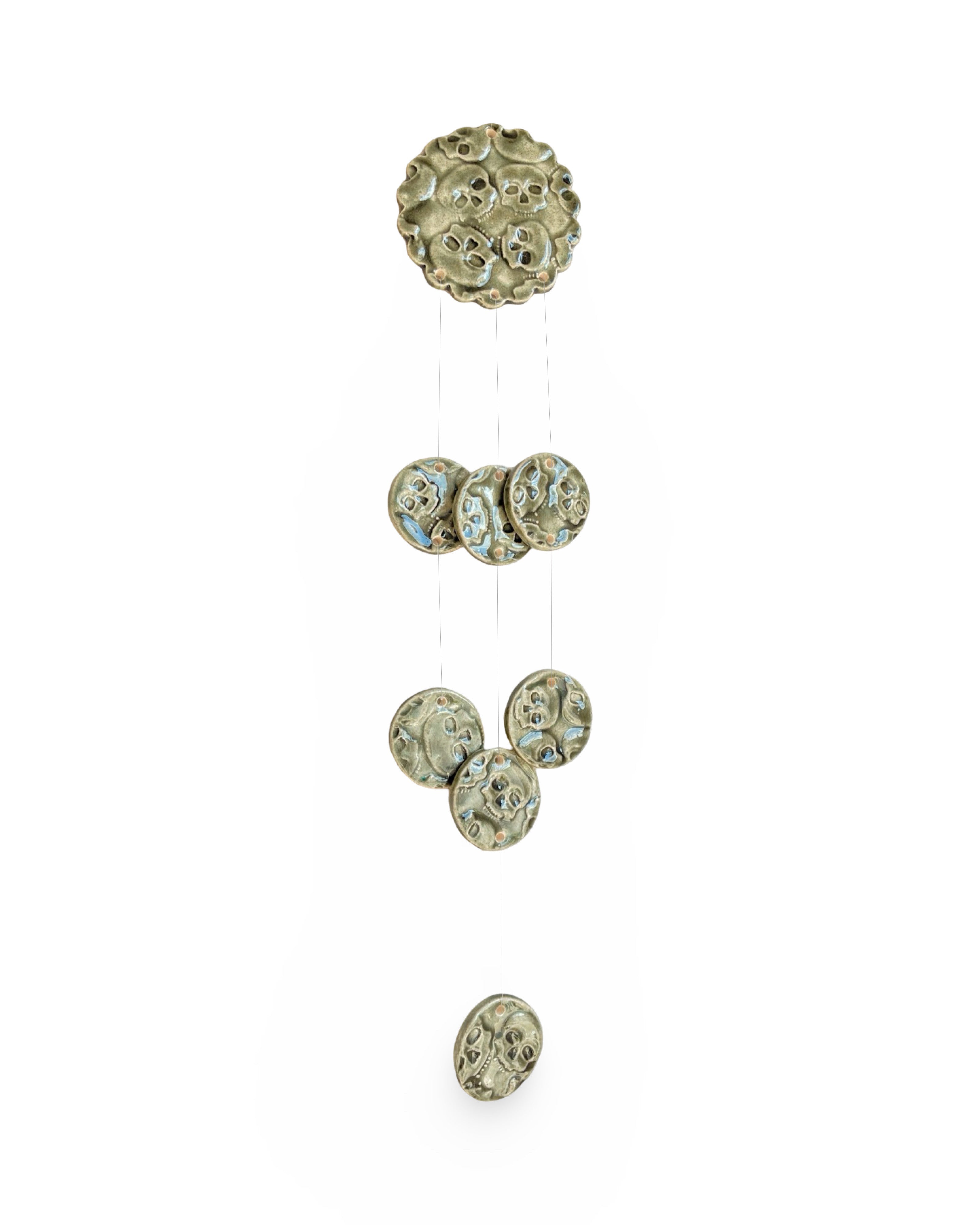 Handmade Skull Wind Chime | Gray