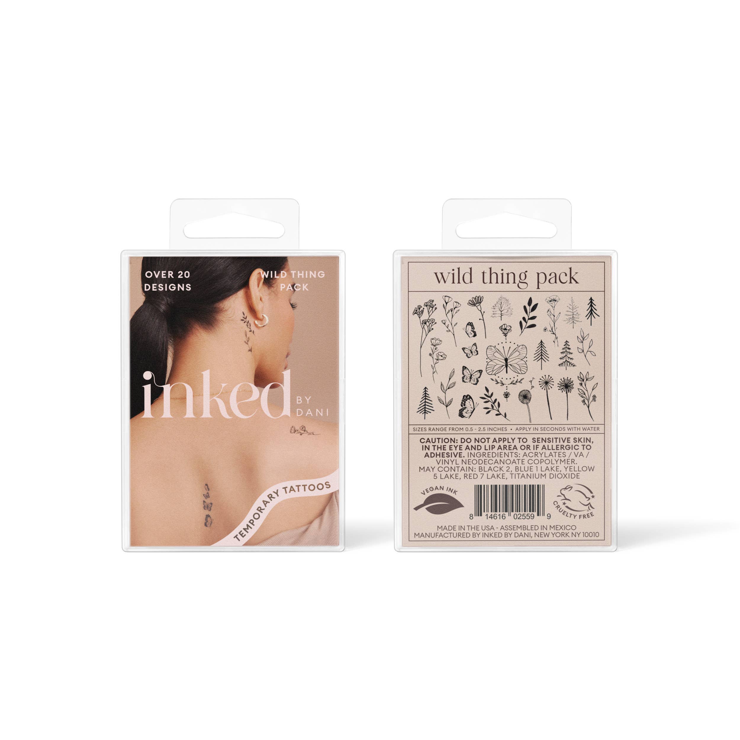 Wild Thing Hand-Drawn Temporary Tattoo Pack