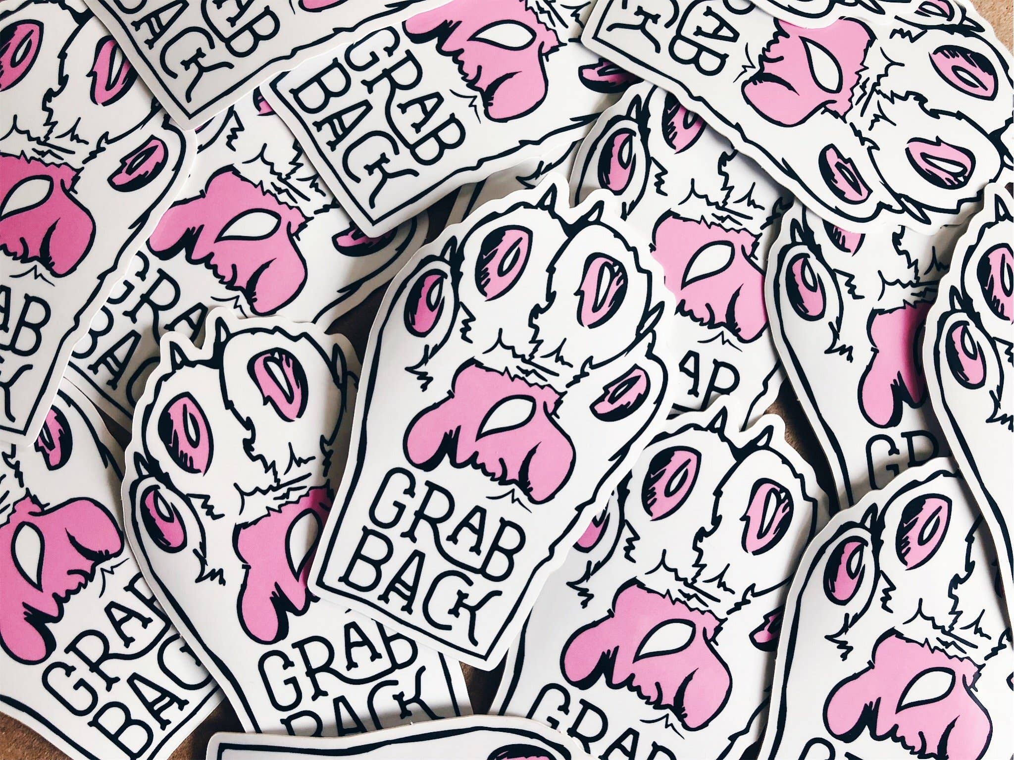 Grab Back Cat Paw Vinyl Sticker