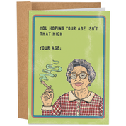 Hoping Your Age Isn't That High 70's Vintage Dark Humor Birthday Card