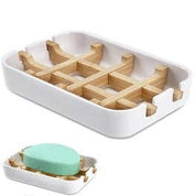 Biodegradable Bamboo Soap Dish with Drip Tray