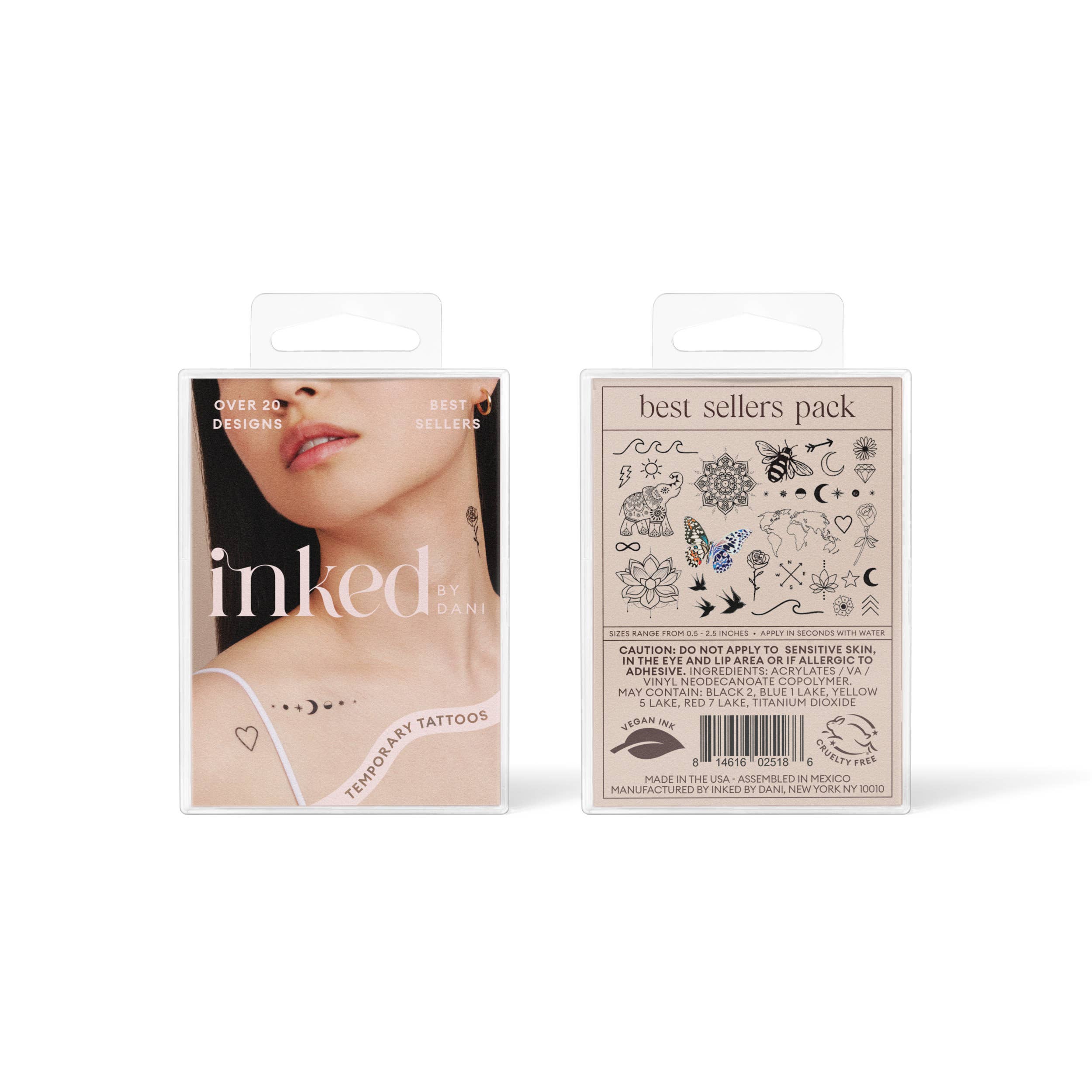 Best Sellers Hand-Drawn Temporary Tattoo Pack
