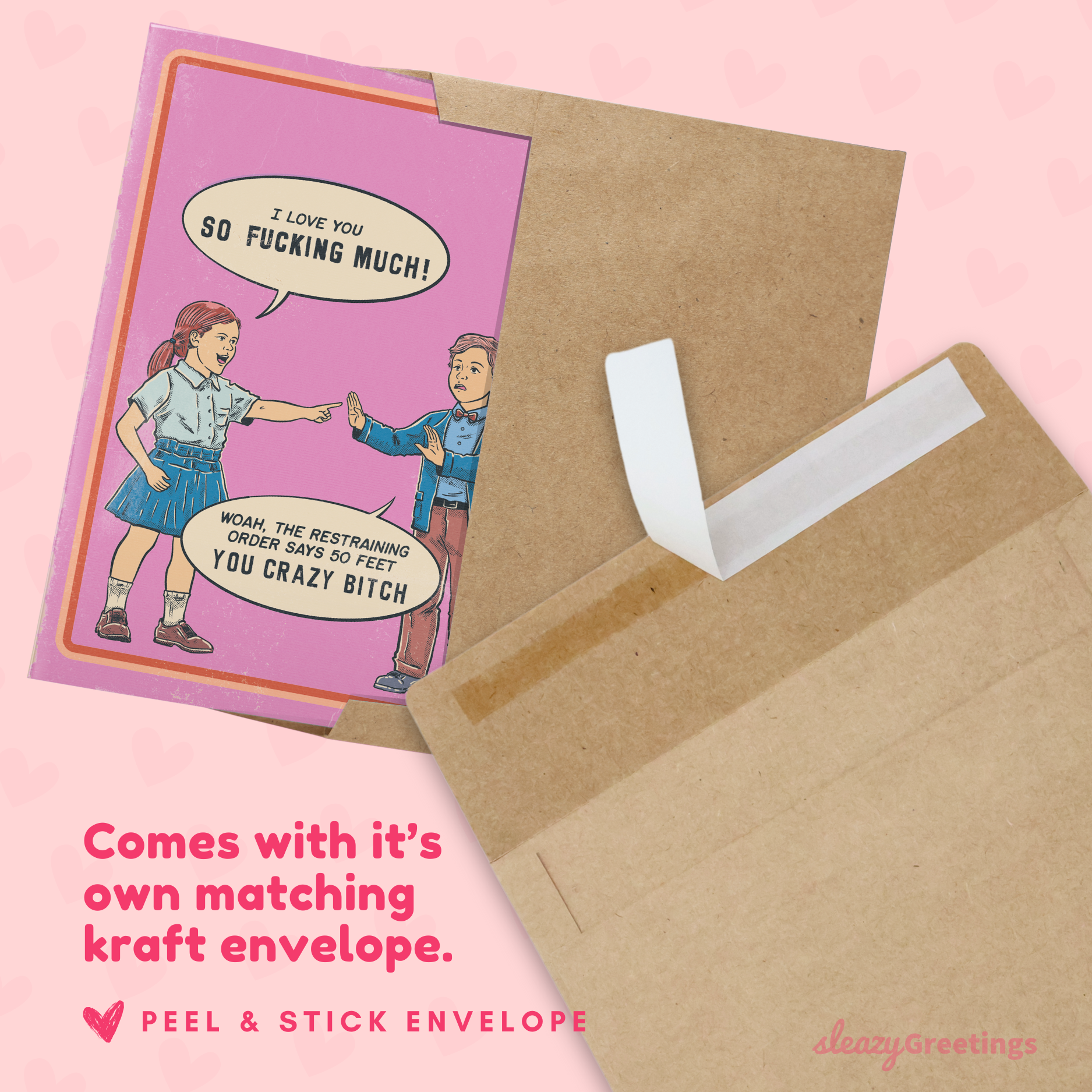 The Restraining Order Says 50 Feet 70's Vintage Card
