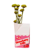 Ceramic Vase - Strawberry Milk Carton
