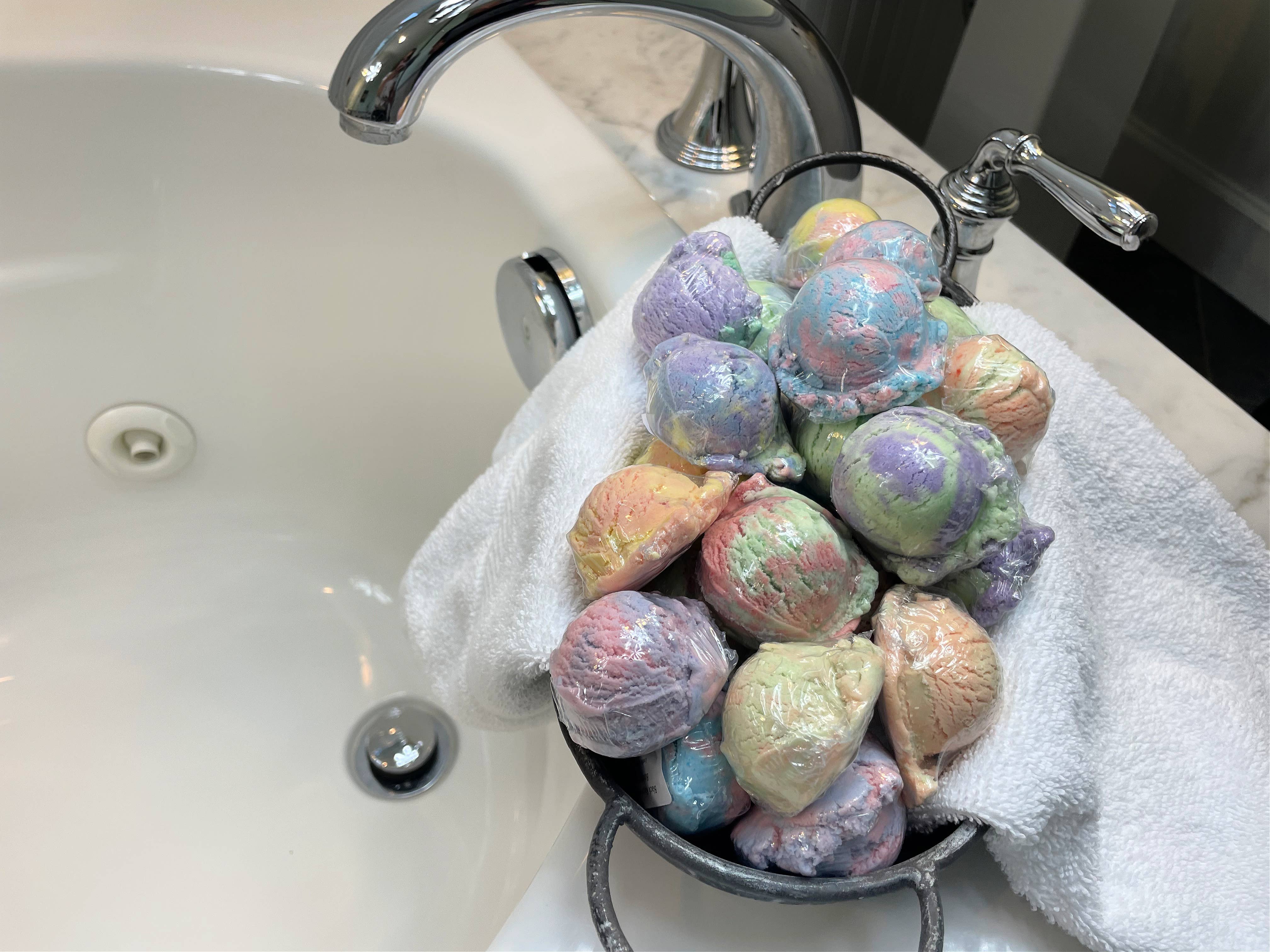 Rainbow Sherbet Ice Cream Scoop Solid Bubble Bath