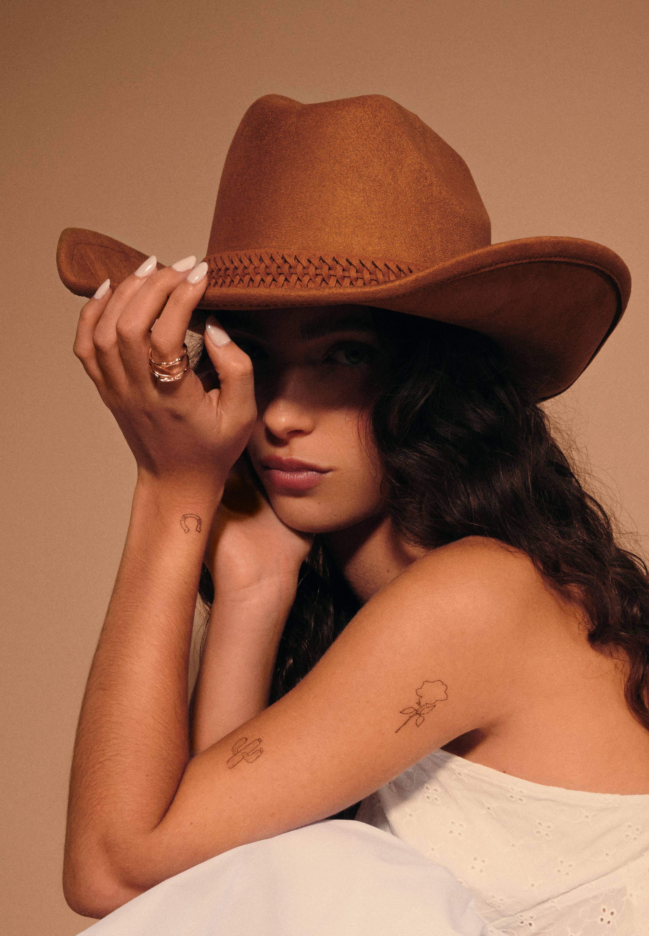 Disco Cowgirl Hand-Drawn Temporary Tattoo Pack