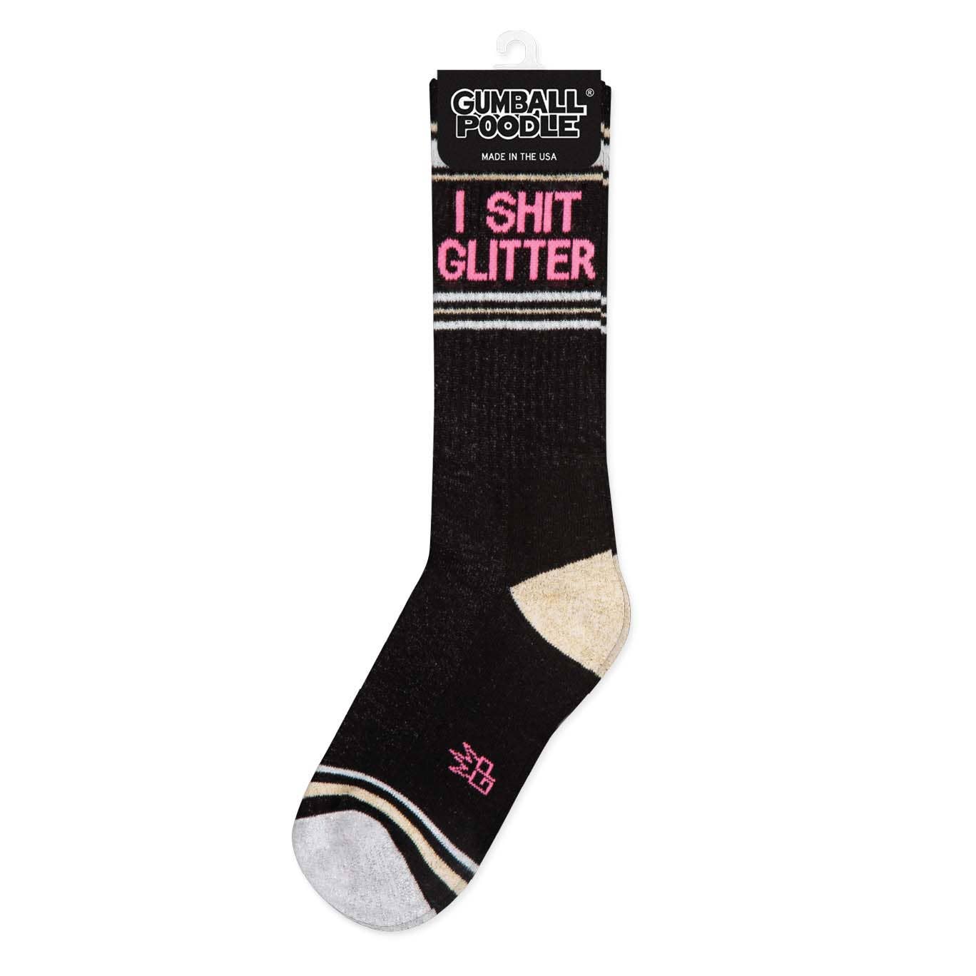 I Shit Glitter Gym Crew Socks