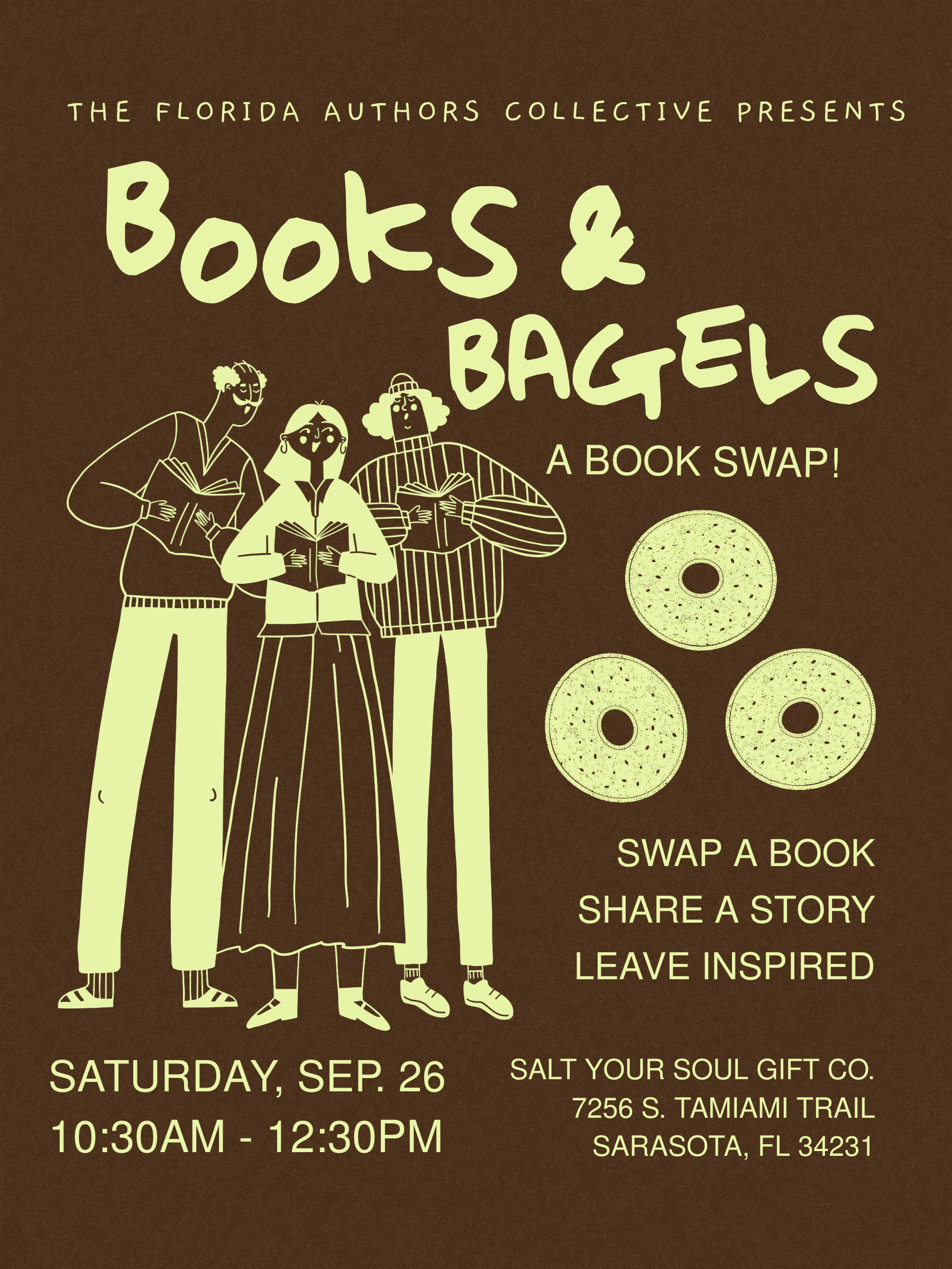 Books & Bagels Book Swap at Salt Your Soul