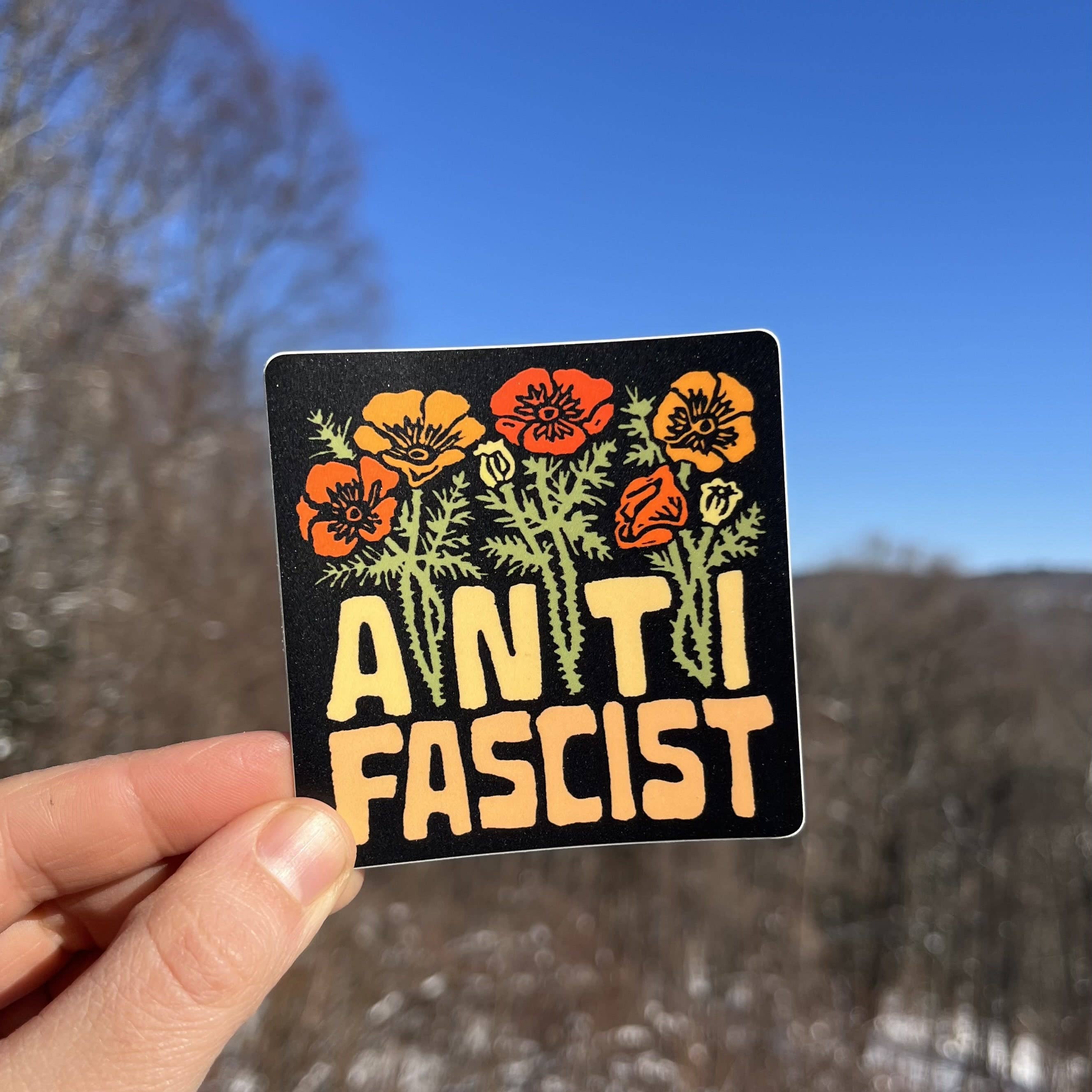 Anti Fascist Flower Sticker