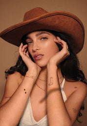 Disco Cowgirl Hand-Drawn Temporary Tattoo Pack