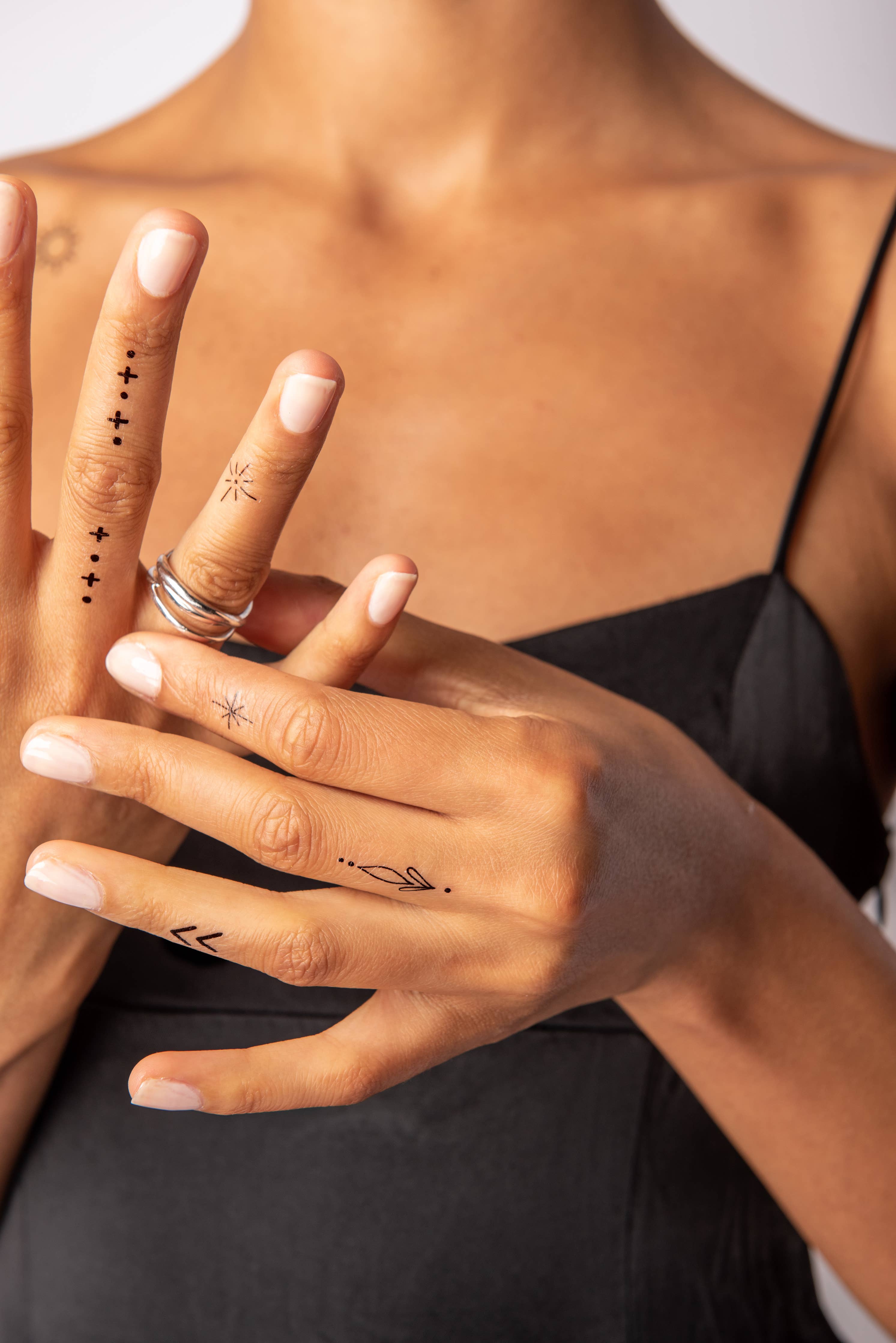 Fine Line Hand-Drawn Temporary Tattoo Pack