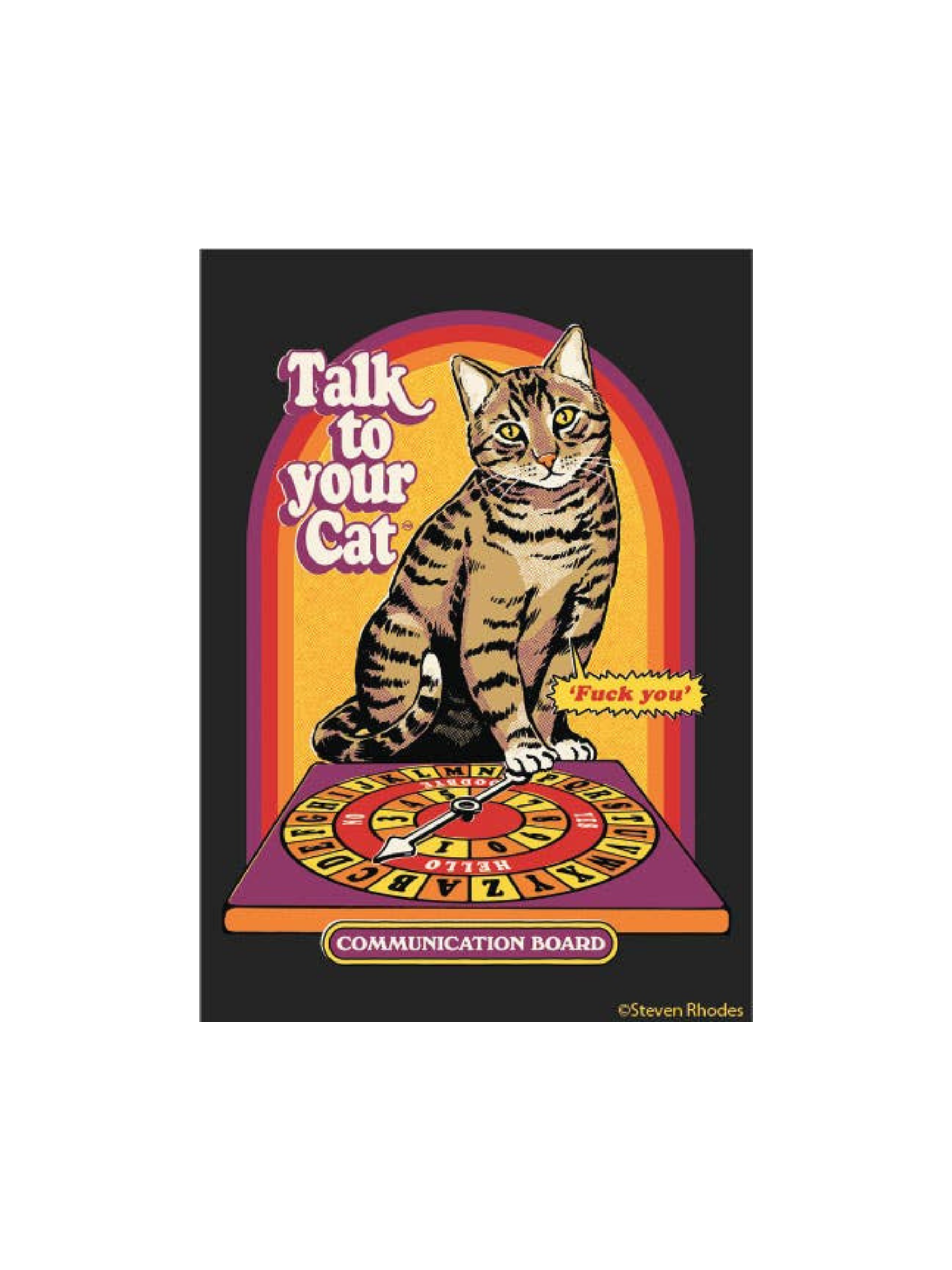 “Talk to Your Cat” Funny Retro Cat Ouija Magnet