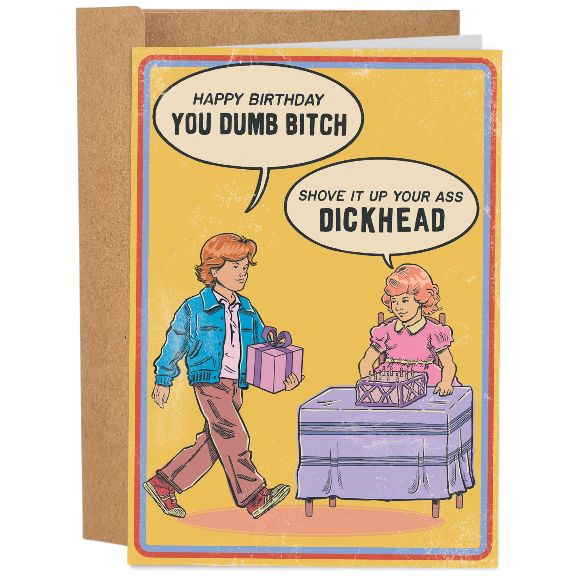 Happy Birthday You Dumb Bitch 70's Vintage Dark Humor Card