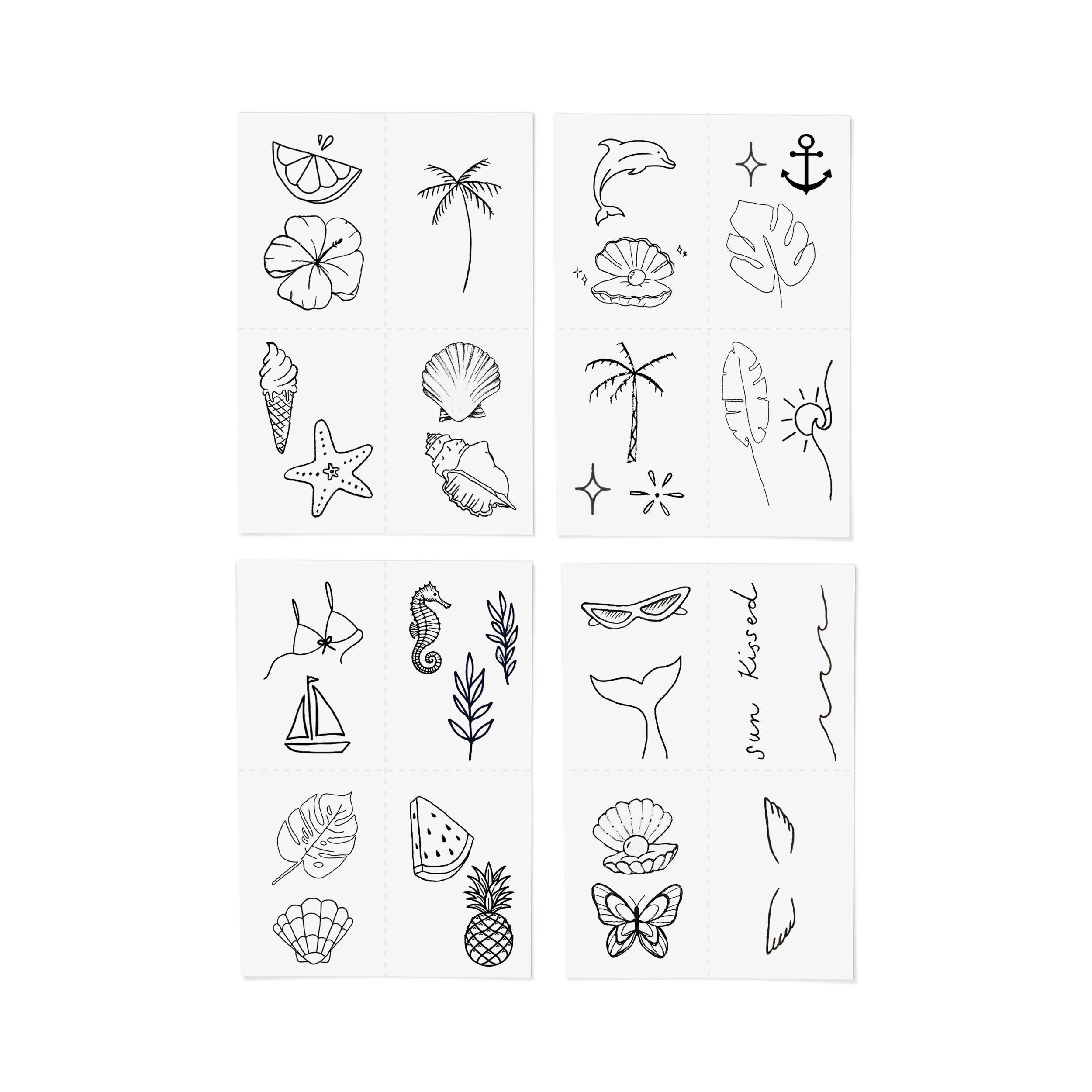 Paradise Hand-Drawn Temporary Tattoo z
