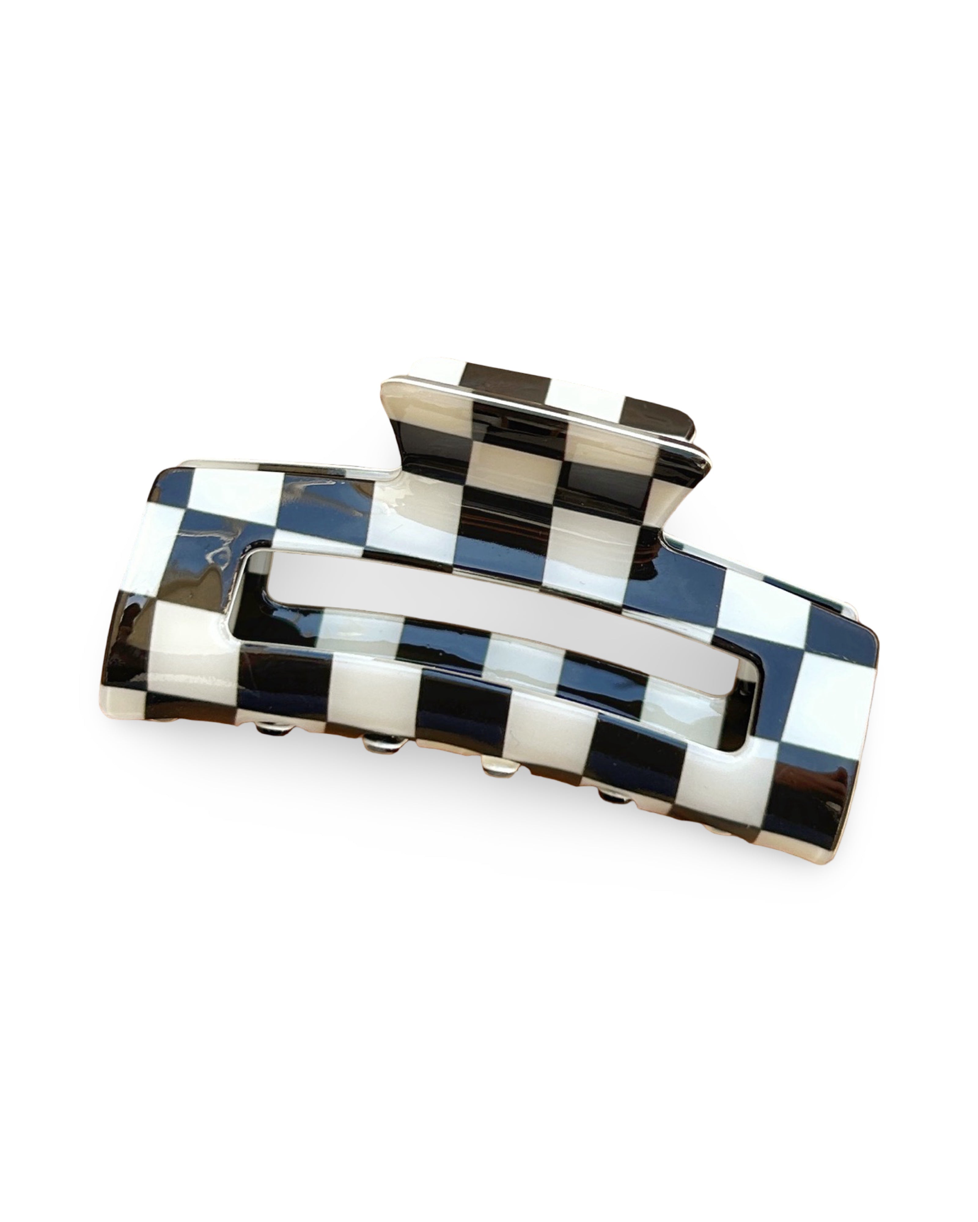 Checkered Hair Claw Clip