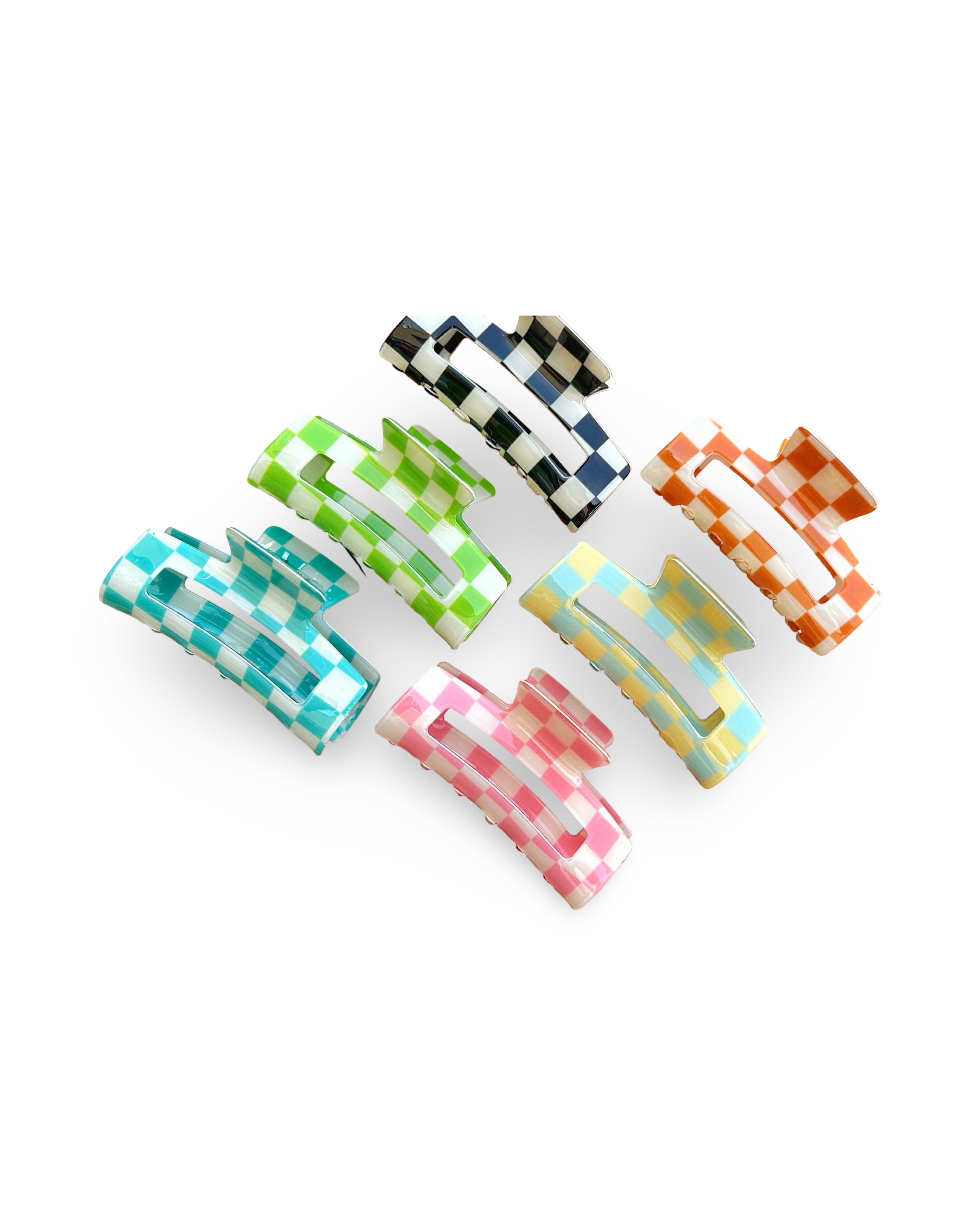 Checkered Hair Claw Clip