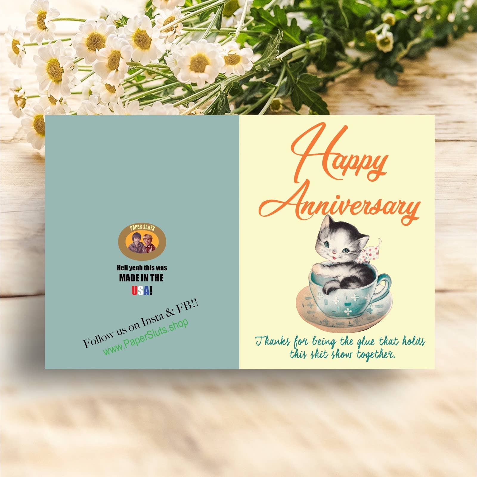 Happy Anniversary Shit Show Cat Card